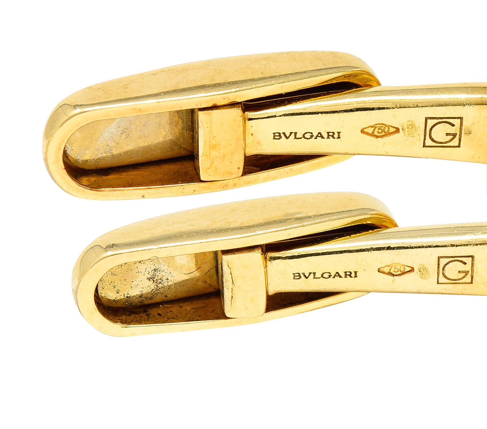 Bulgari Onyx Pearl Steel 18 Karat Yellow Gold Interchangeable Vintage Cufflinks 1
