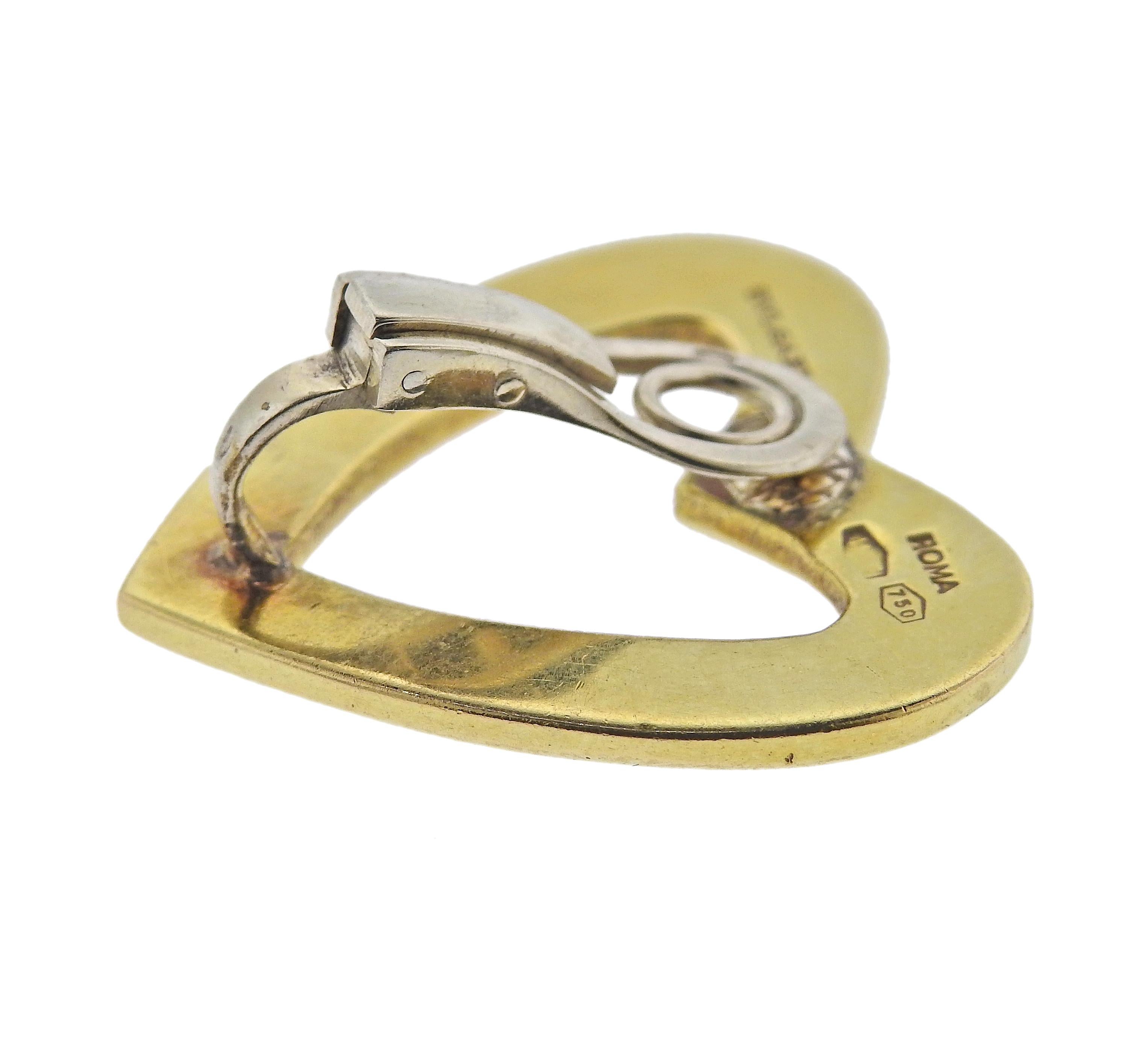 Bulgari Gold-Ohrringe mit offenem Herz im Zustand „Hervorragend“ im Angebot in New York, NY