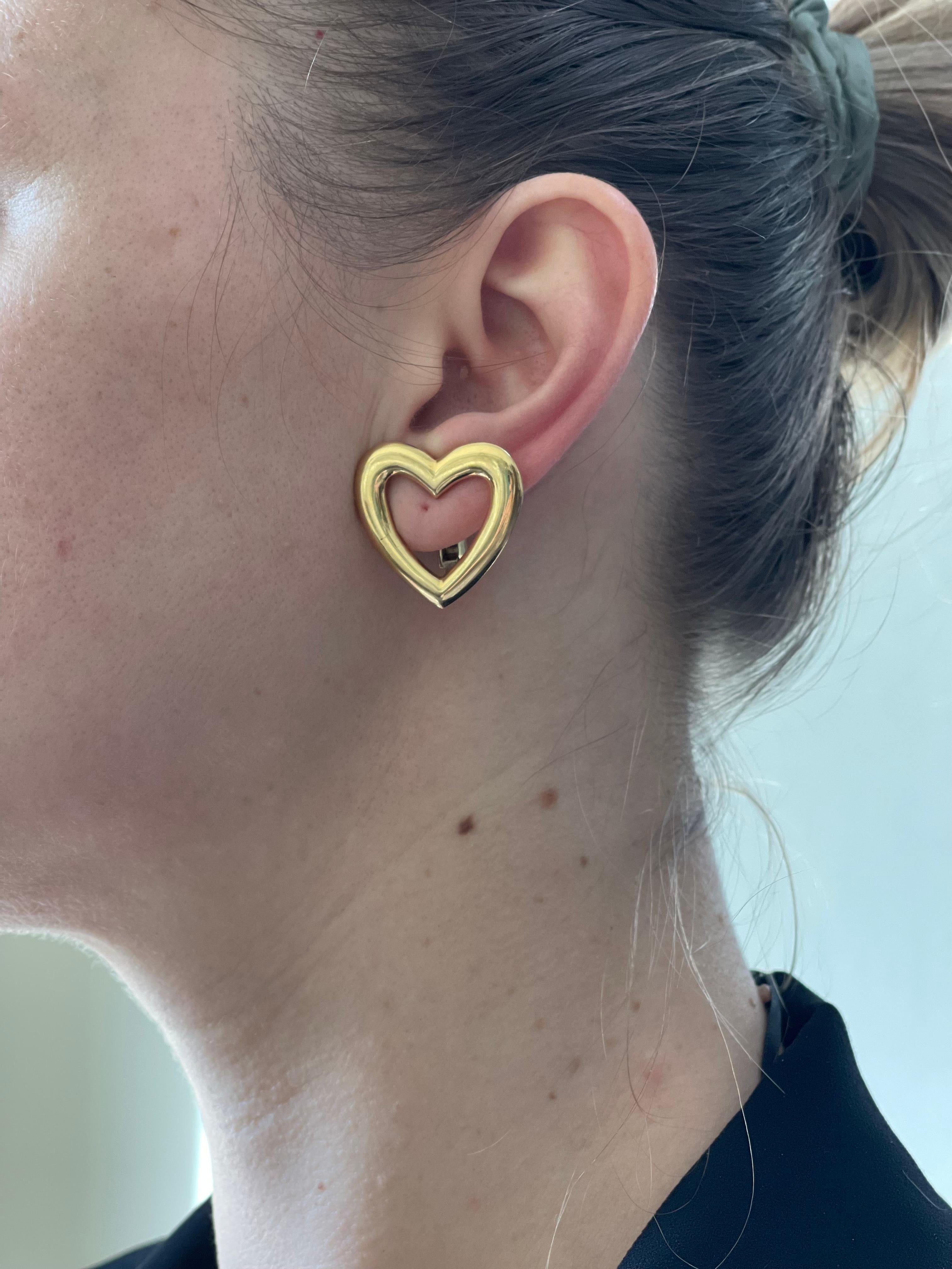 Women's Bulgari Open Heart Gold Earrings For Sale