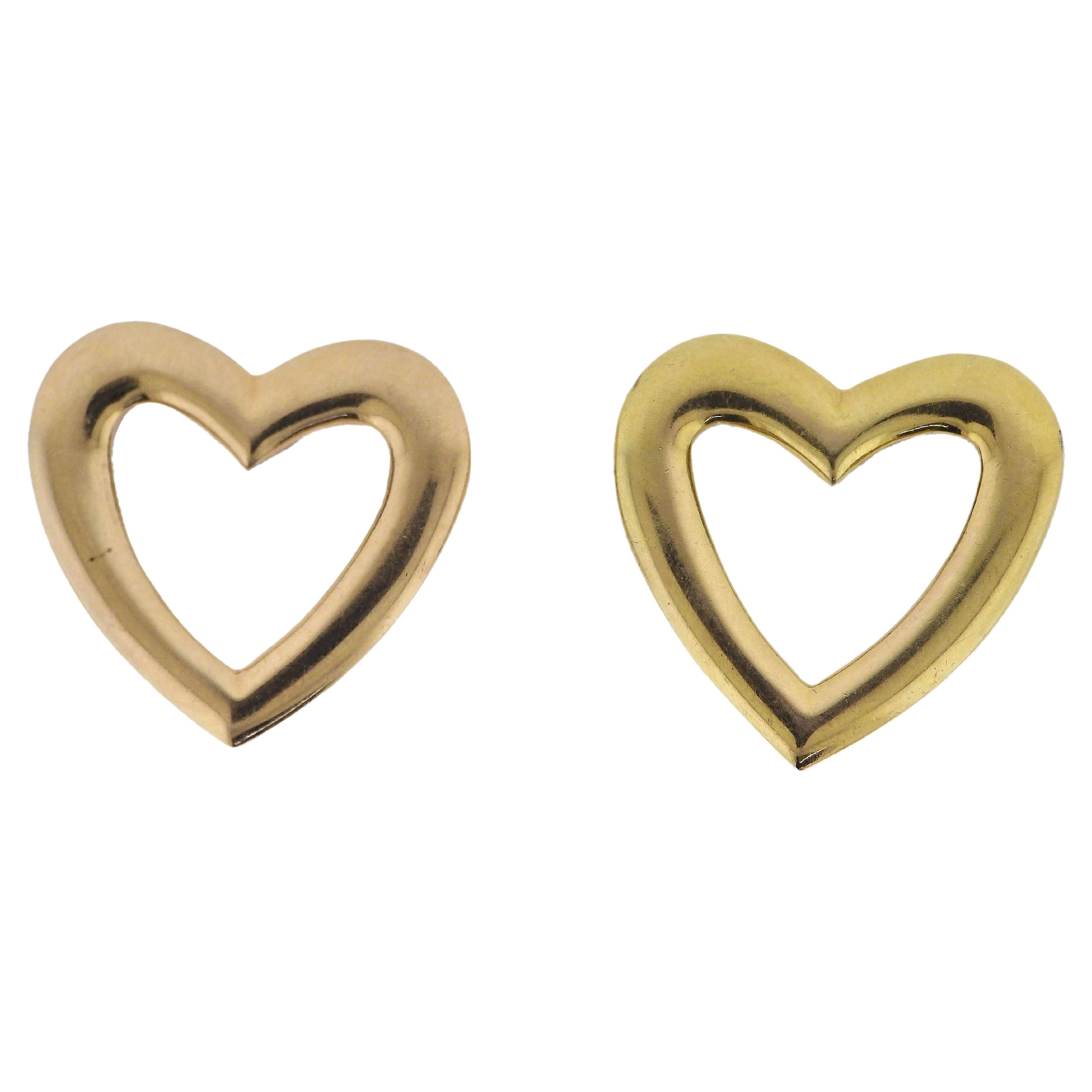 Bulgari Open Heart Gold Earrings For Sale