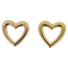 Vintage Bulgari Open Heart Gold Earrings