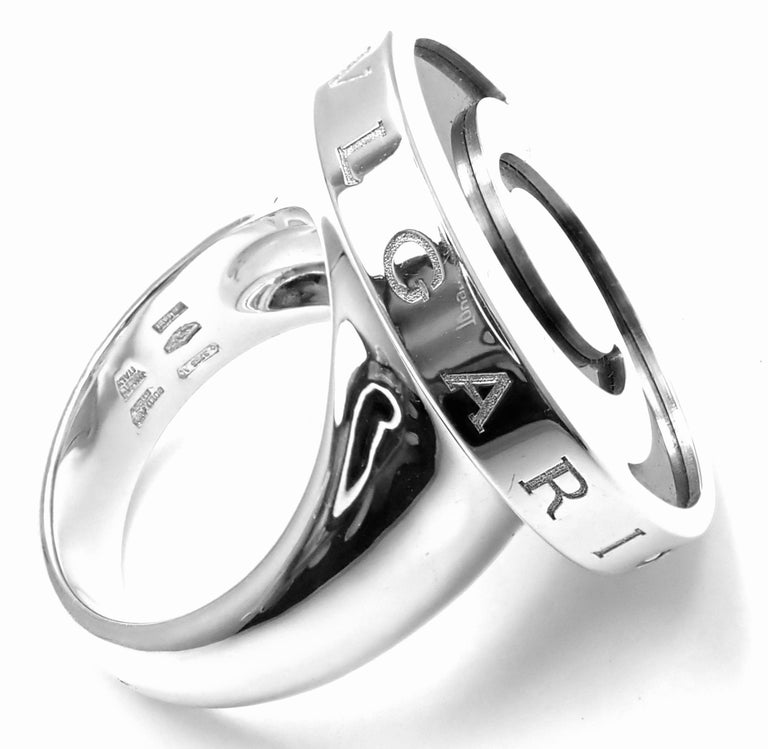 Bulgari Optical Illusion Spinning Onyx White Gold Ring at 1stDibs