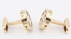 Bulgari Optical Pearl Shell 18k Gold Cufflinks