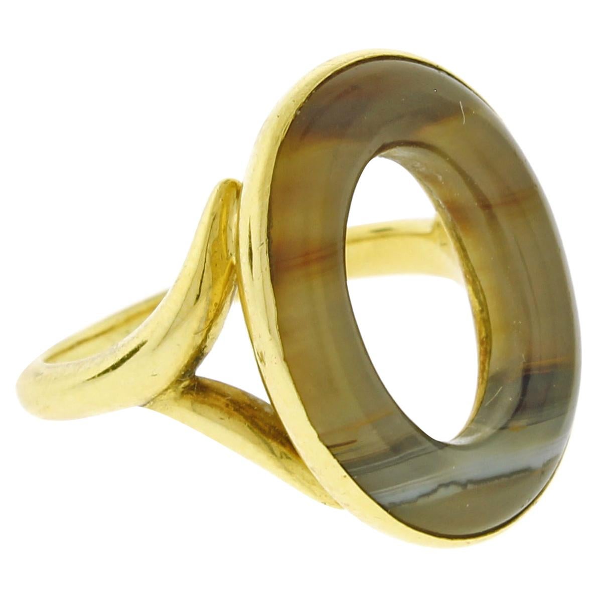 Bulgari Oval Agate Ring
