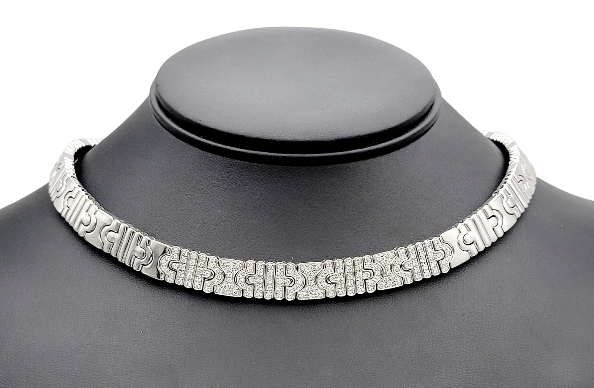 Bulgari Parentesi 18 Karat White Gold Diamond Collar Necklace F-G / VS1-VS2 5
