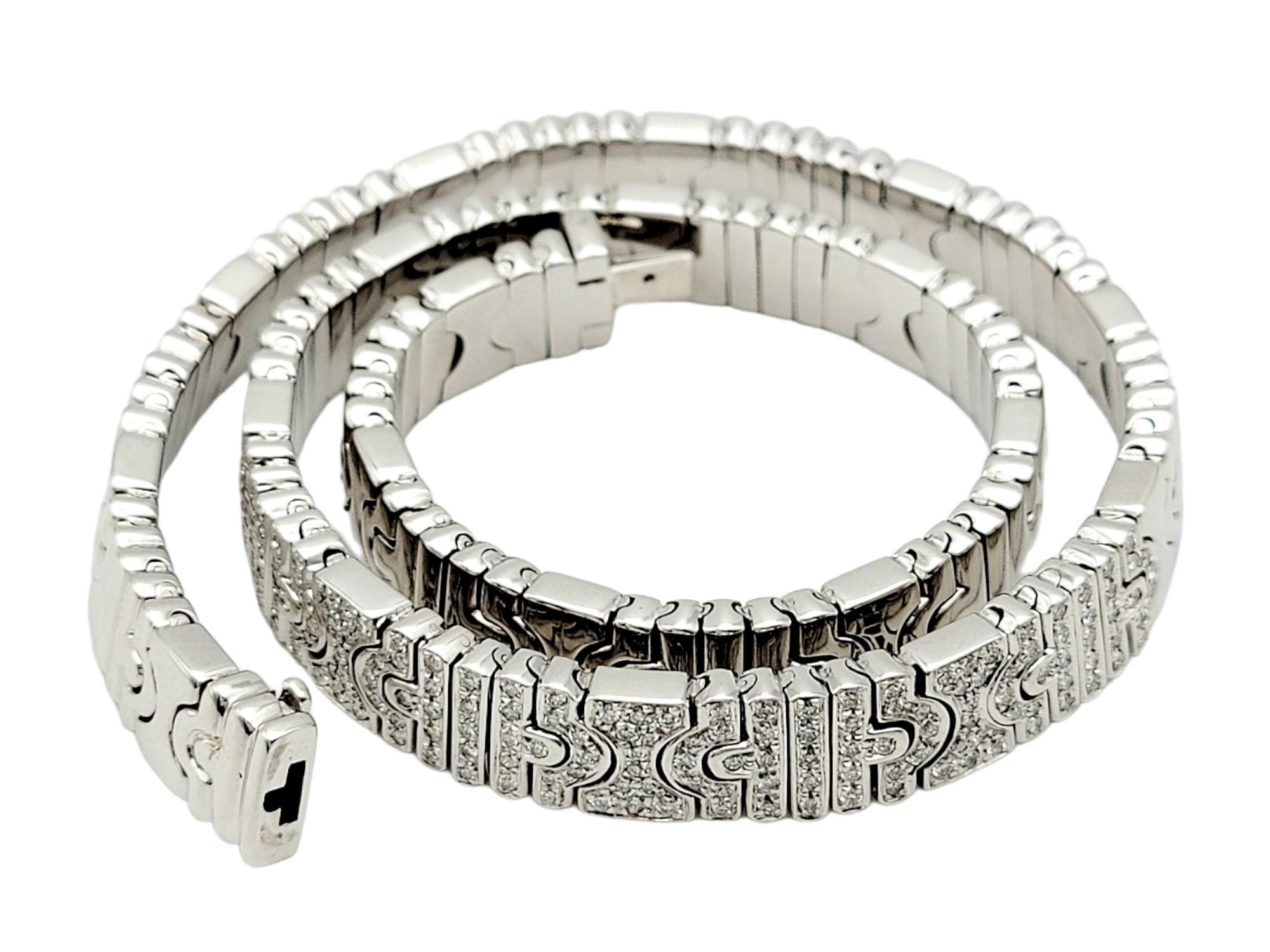 Women's Bulgari Parentesi 18 Karat White Gold Diamond Collar Necklace F-G / VS1-VS2