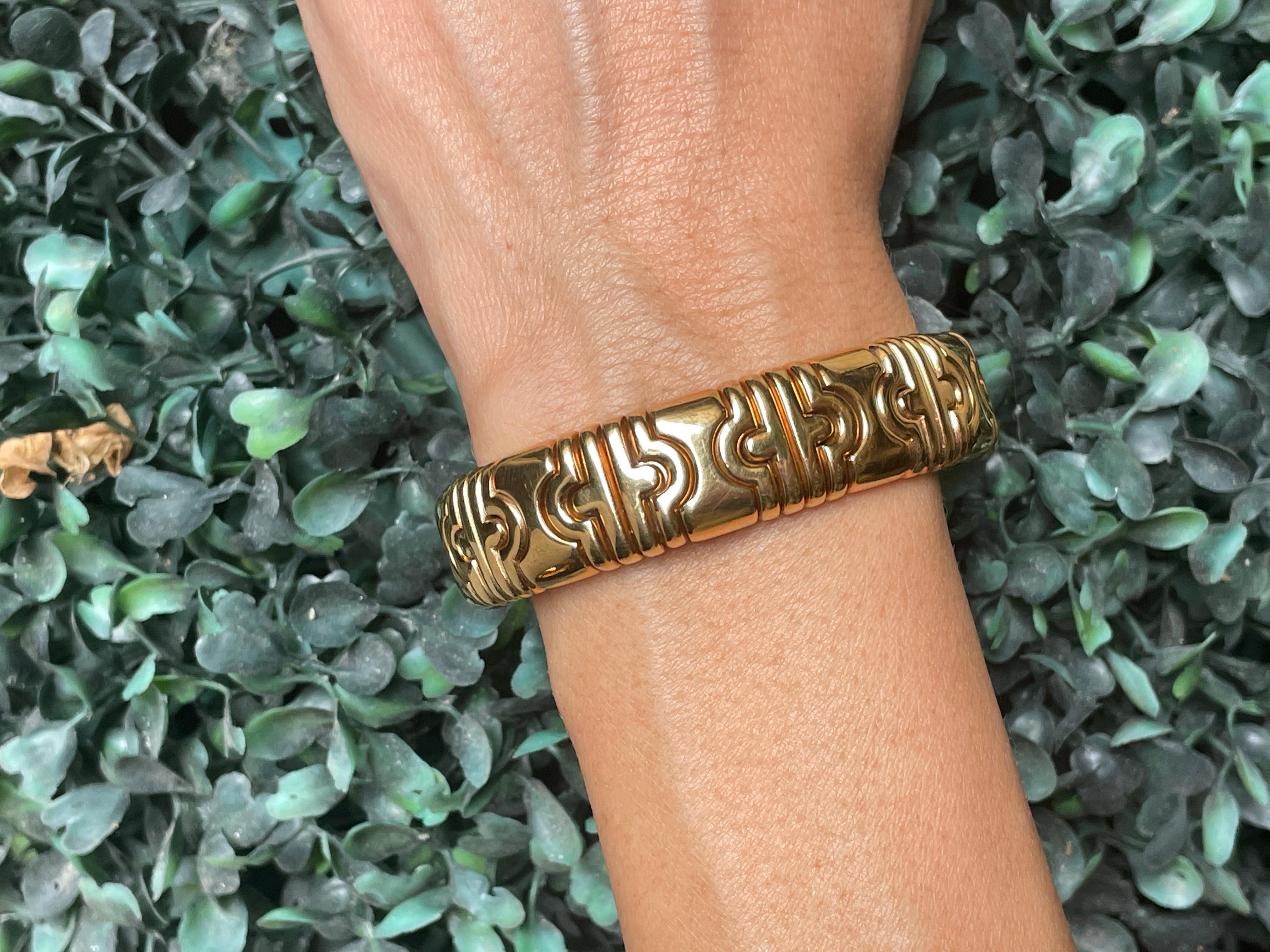 Bulgari Parentesi  18 Karat Gold Vintage Gliederarmreif Französisch Marks 2