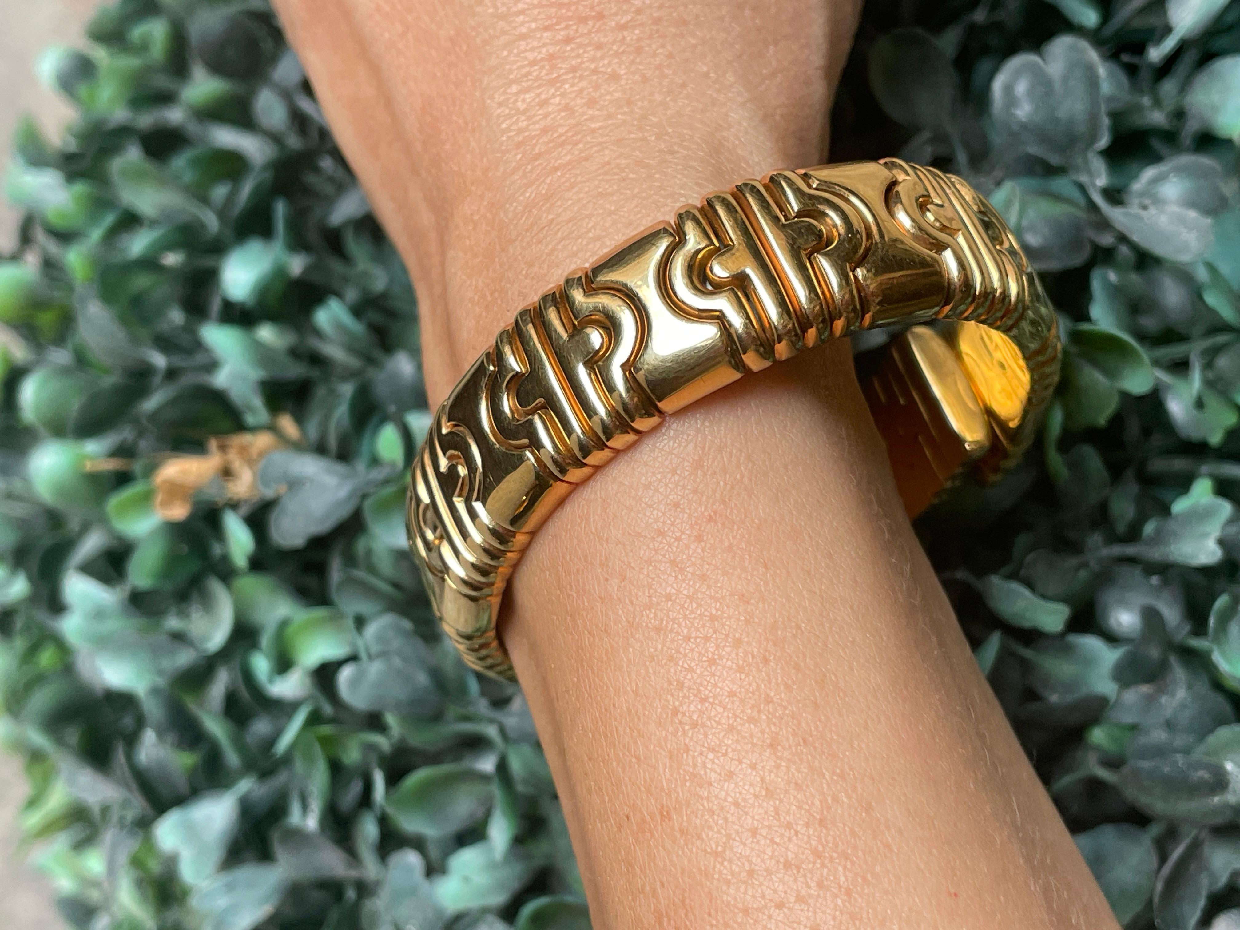 Bulgari Parentesi  18 Karat Gold Vintage Gliederarmreif Französisch Marks 3