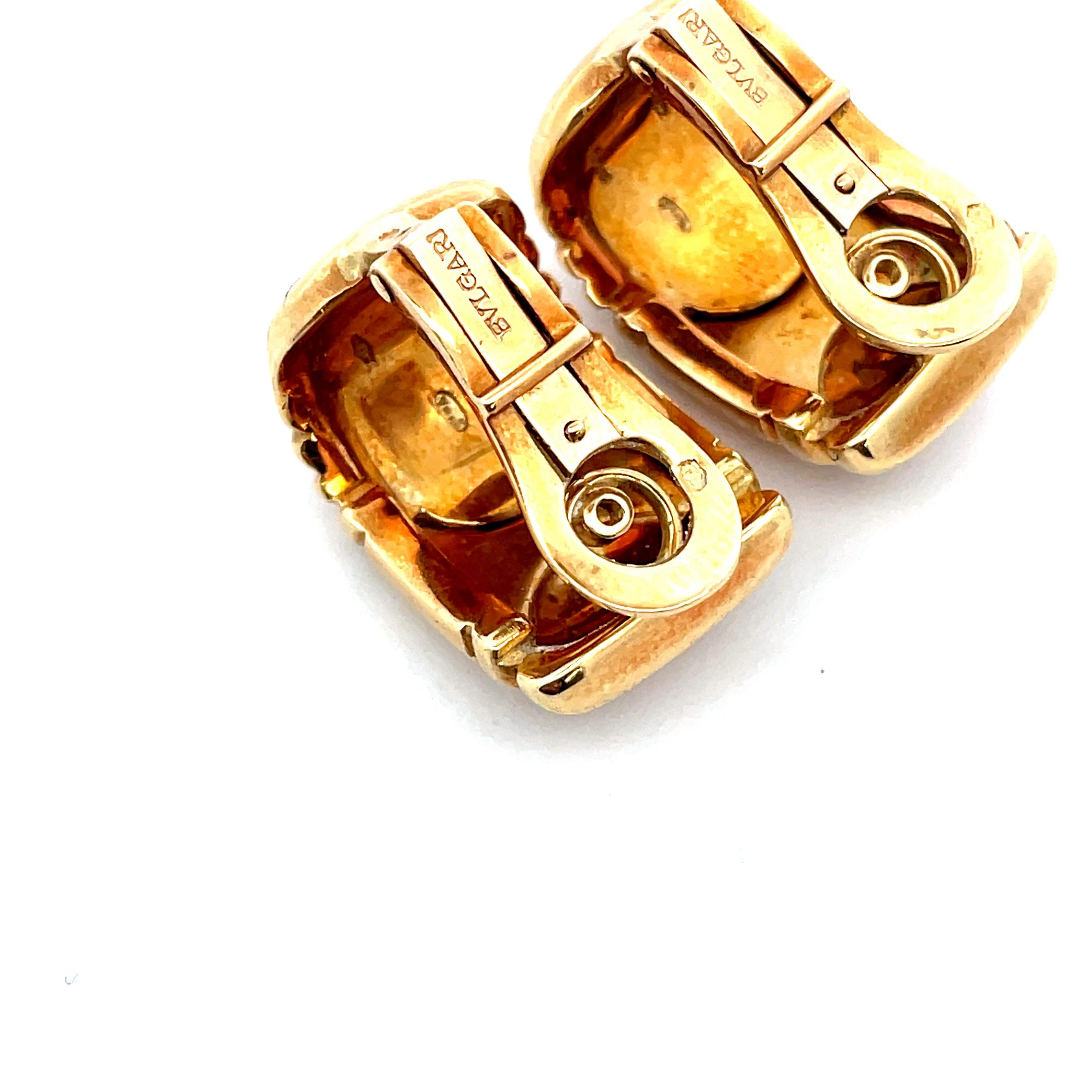 Bulgari Parentesi  18 Karat Gold Vintage Gliederohrringe Französische Markierungen 1