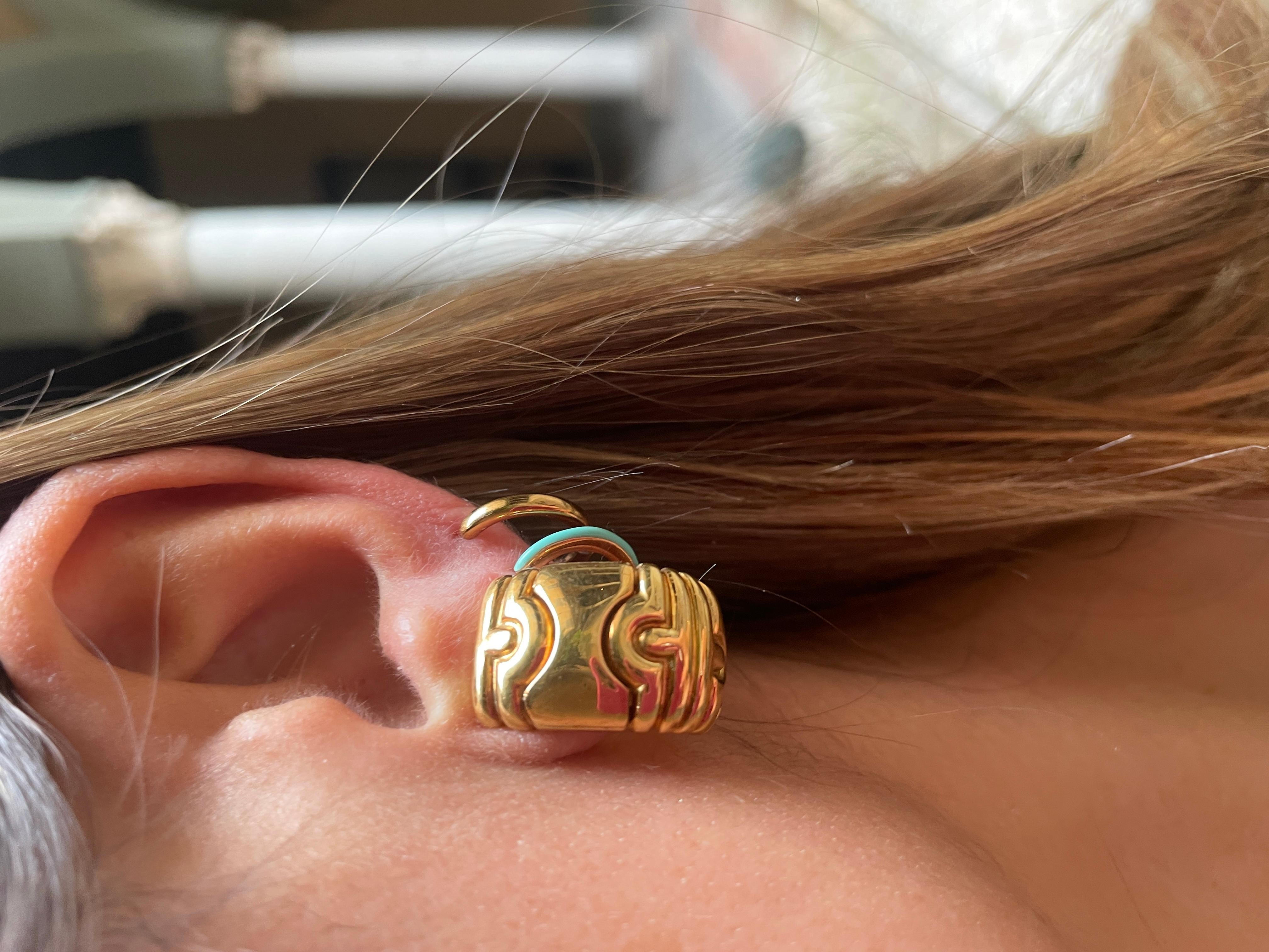 Bulgari Parentesi  18 Karat Gold Vintage Gliederohrringe Französische Markierungen 3