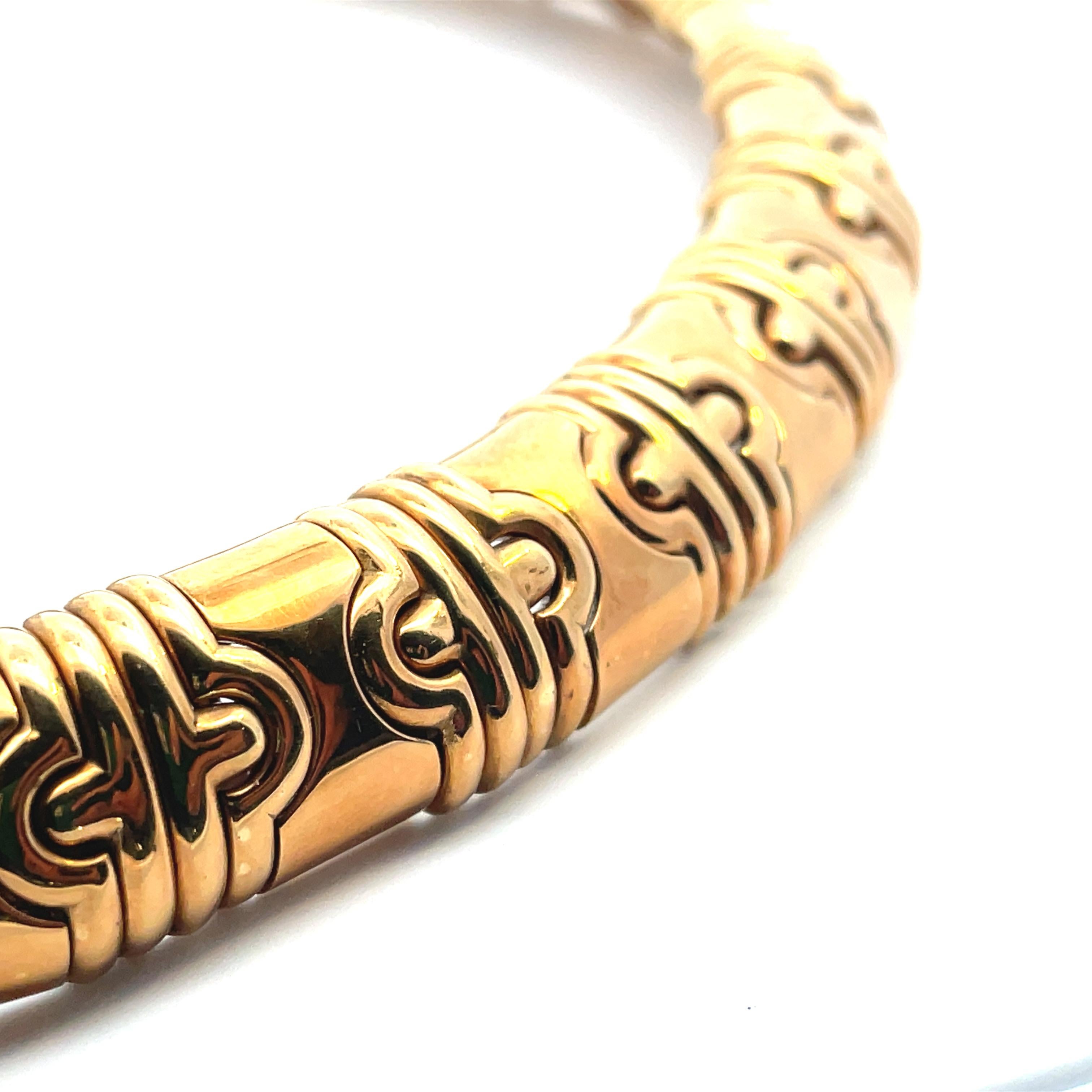 Bulgari Parentesi  18 Karat Gold Vintage Gliederhalskette Chocker Französische Markierungen im Zustand „Hervorragend“ in Milano, IT