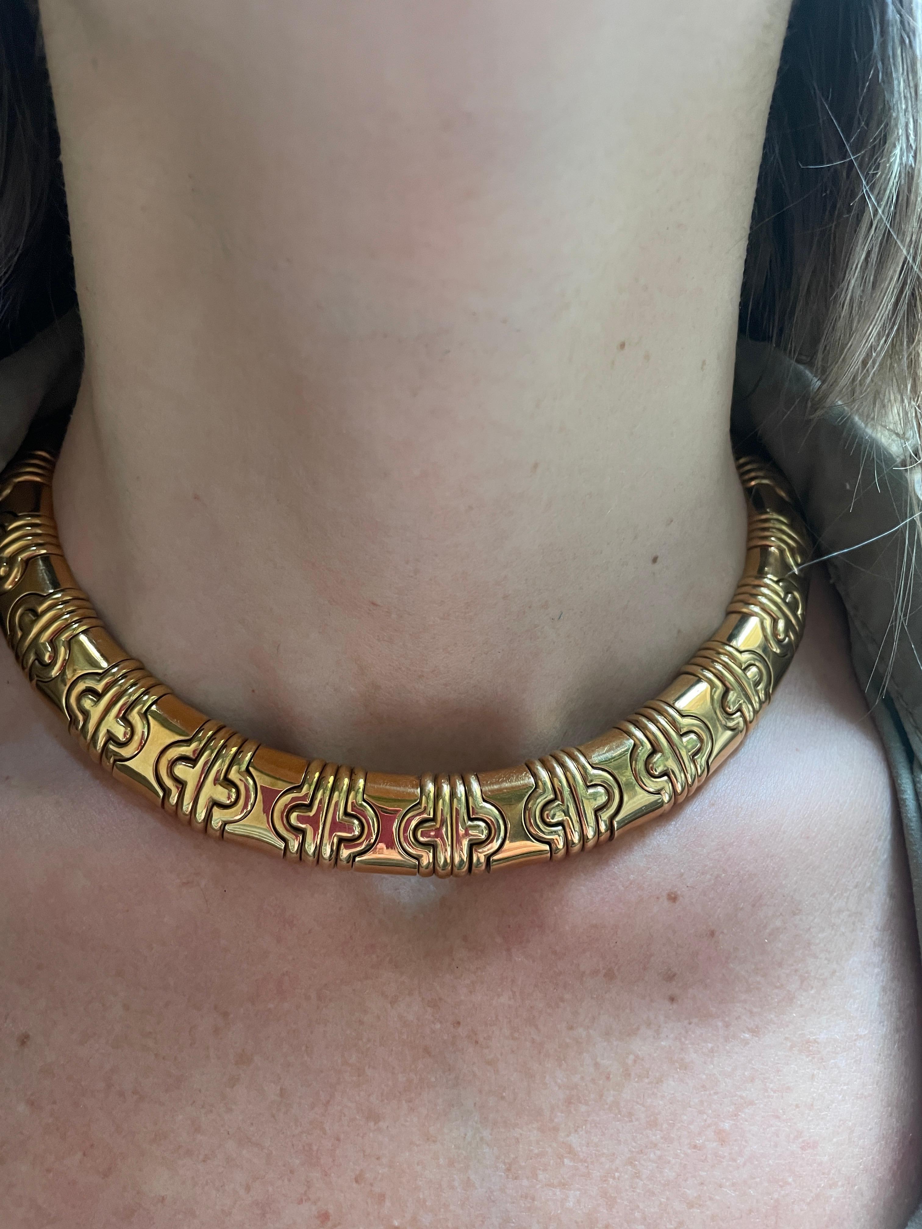 Bulgari Parentesi  18 Karat Gold Vintage Gliederhalskette Chocker Französische Markierungen 2