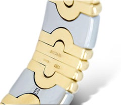 Bulgari Parentesi 18k Gold and Steel Bangle Bracelet