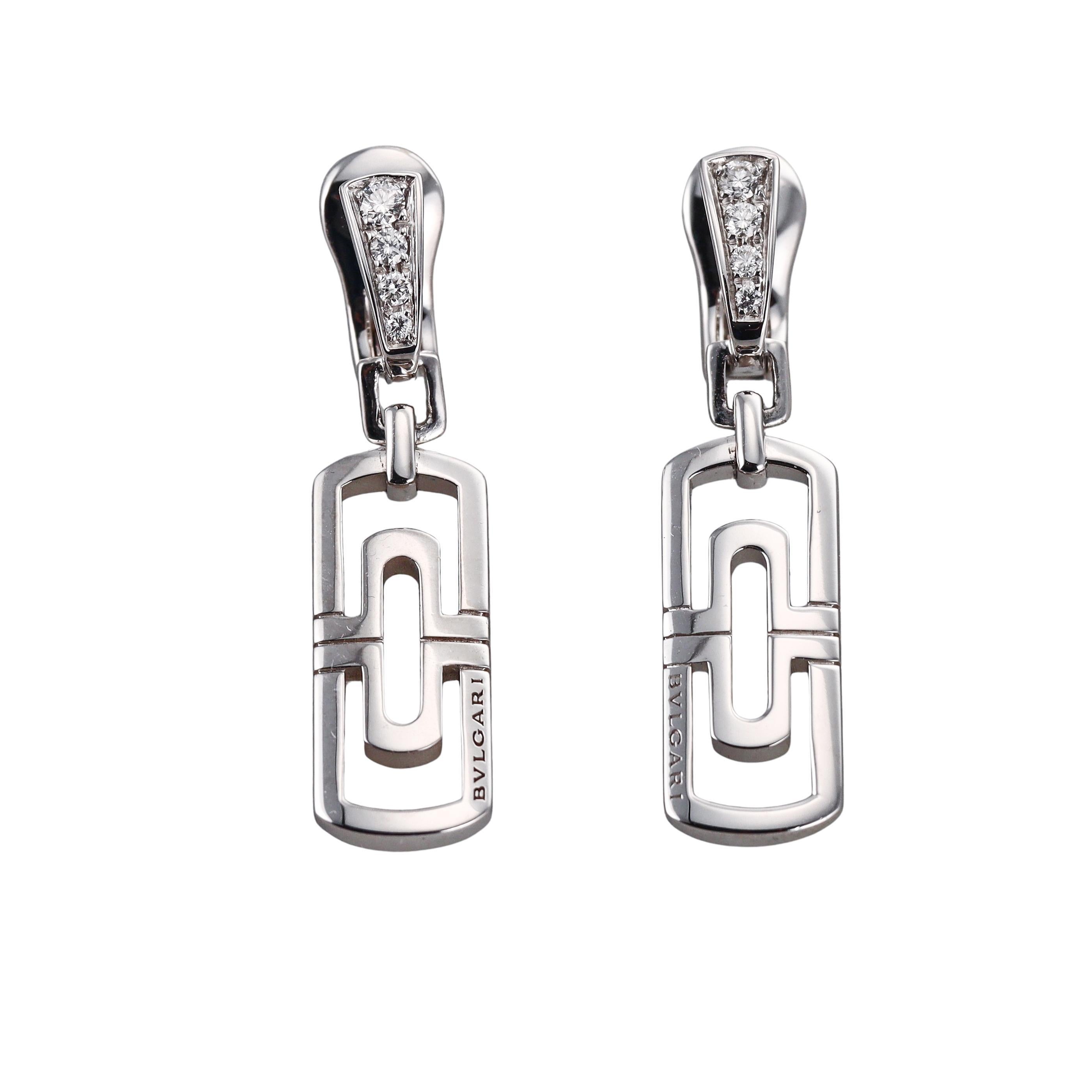 Bulgari Parentesi 18k Gold Diamond Drop Earrings