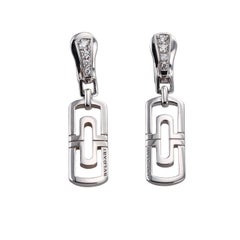 Bulgari Parentesi 18k Gold Diamond Drop Earrings