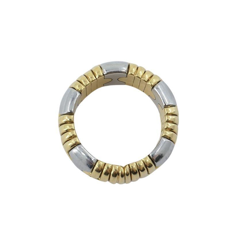 Vintage Bvlgari Parentesi 18k Gold Steel Flex Ring For Sale 3