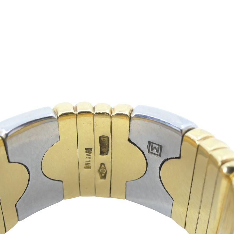Vintage Bvlgari Parentesi 18k Gold Steel Flex Ring For Sale 4