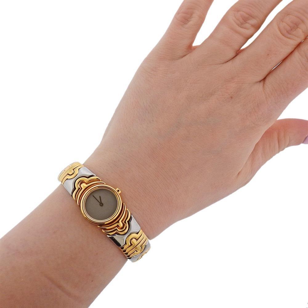 Bulgari Parentesi 18 Karat Gold Steel Watch Bracelet BJ01 In Excellent Condition For Sale In New York, NY