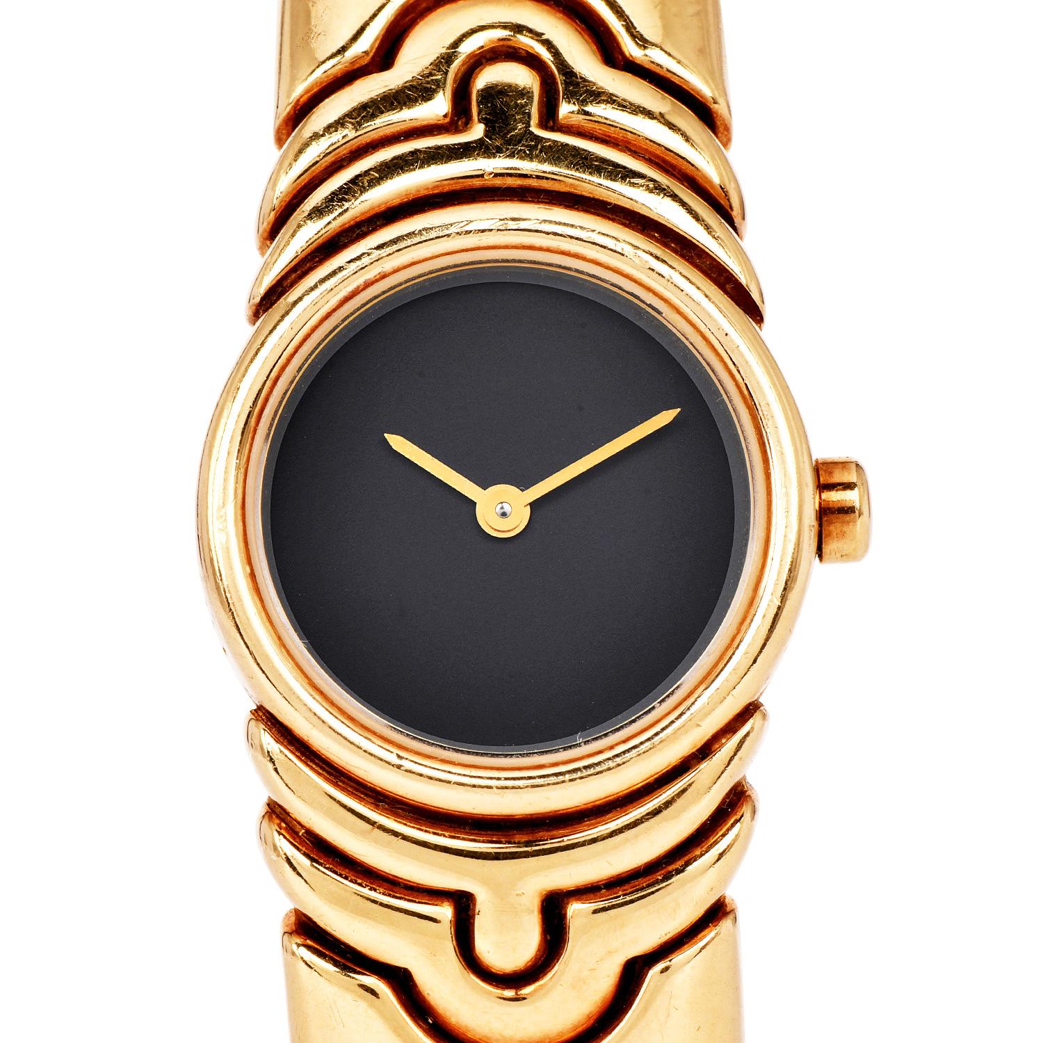 Bulgari Parentesi 18K Yellow Gold Bvlgari Watch, Ref. BJ 10 In Excellent Condition For Sale In Miami, FL