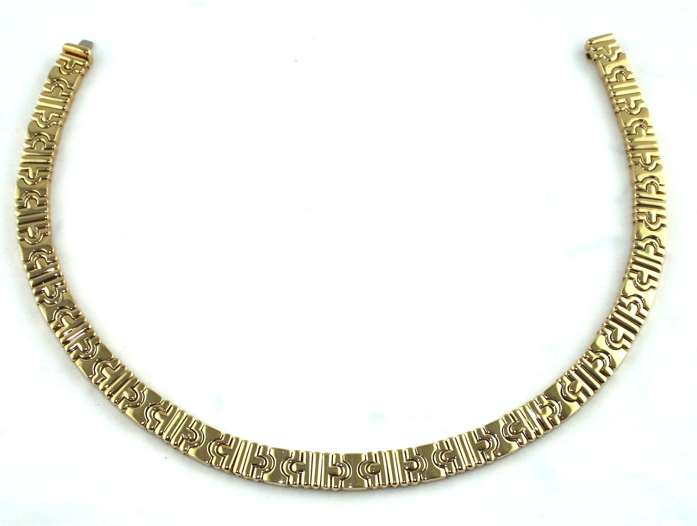 Contemporary Bulgari Parentesi 18K Yellow Gold Choker Necklace For Sale