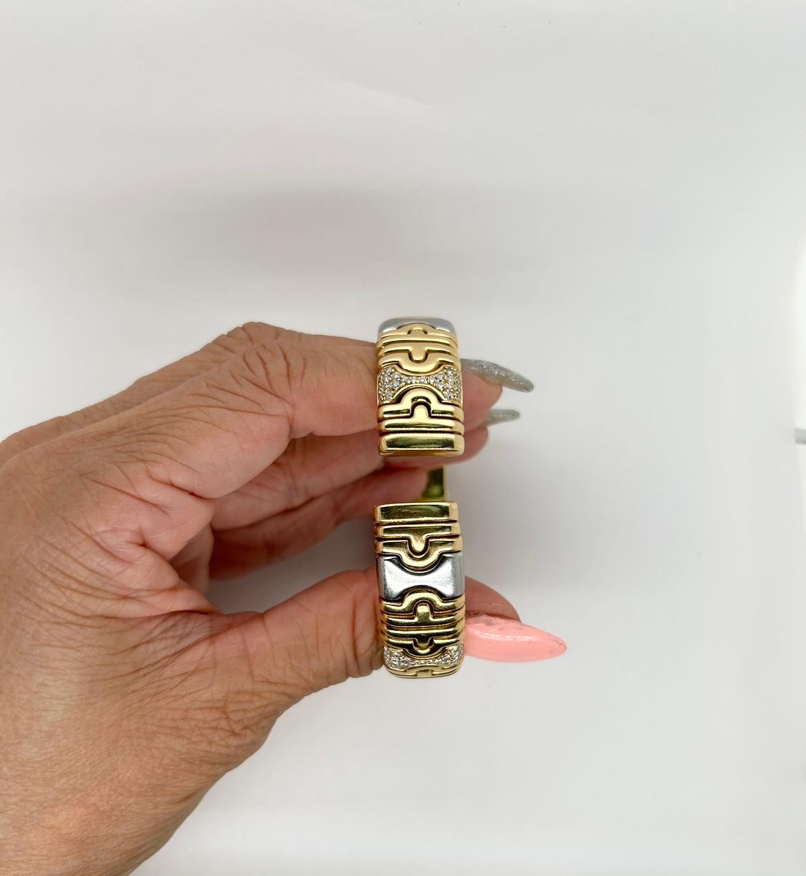 Women's Bulgari Parentesi 18k YG/SS Bangle Bracelet