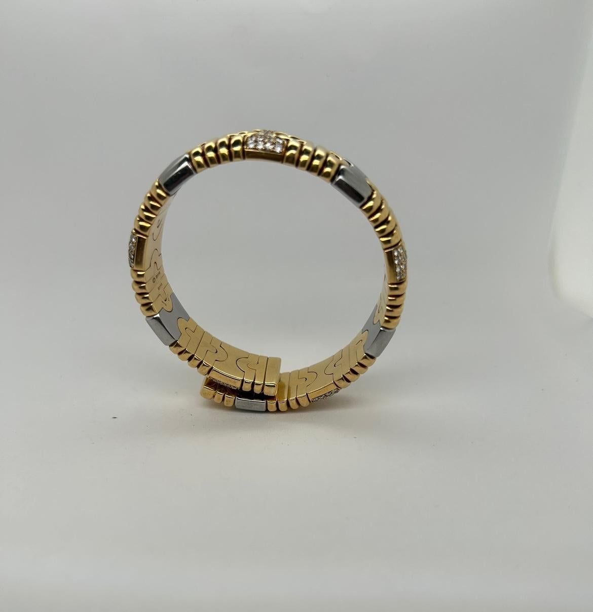 Bulgari Parentesi 18k YG/SS Bangle Bracelet 3