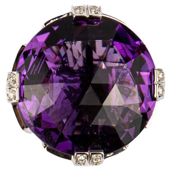 Bulgari ‘Parentesi’ Amethyst and Diamond Ring For Sale