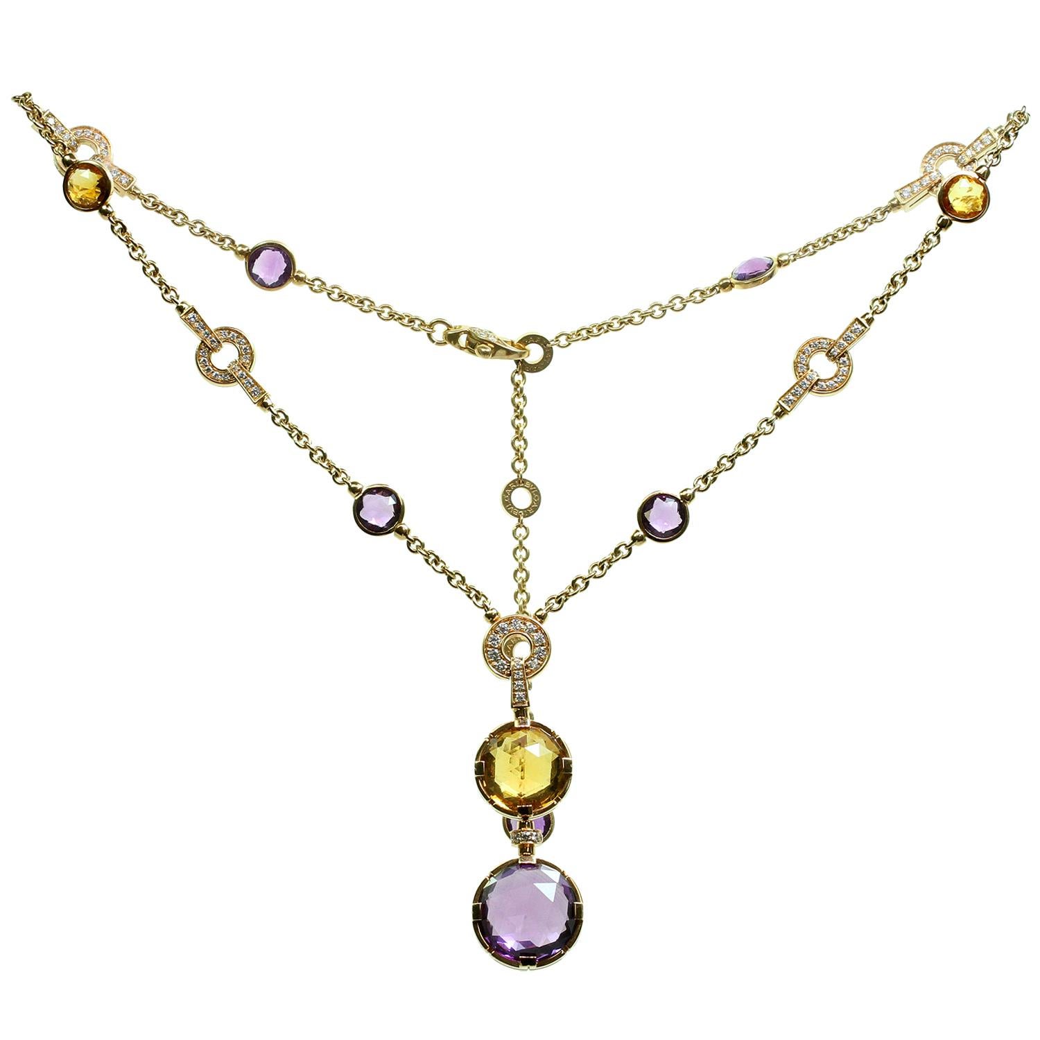 citrine and amethyst necklace