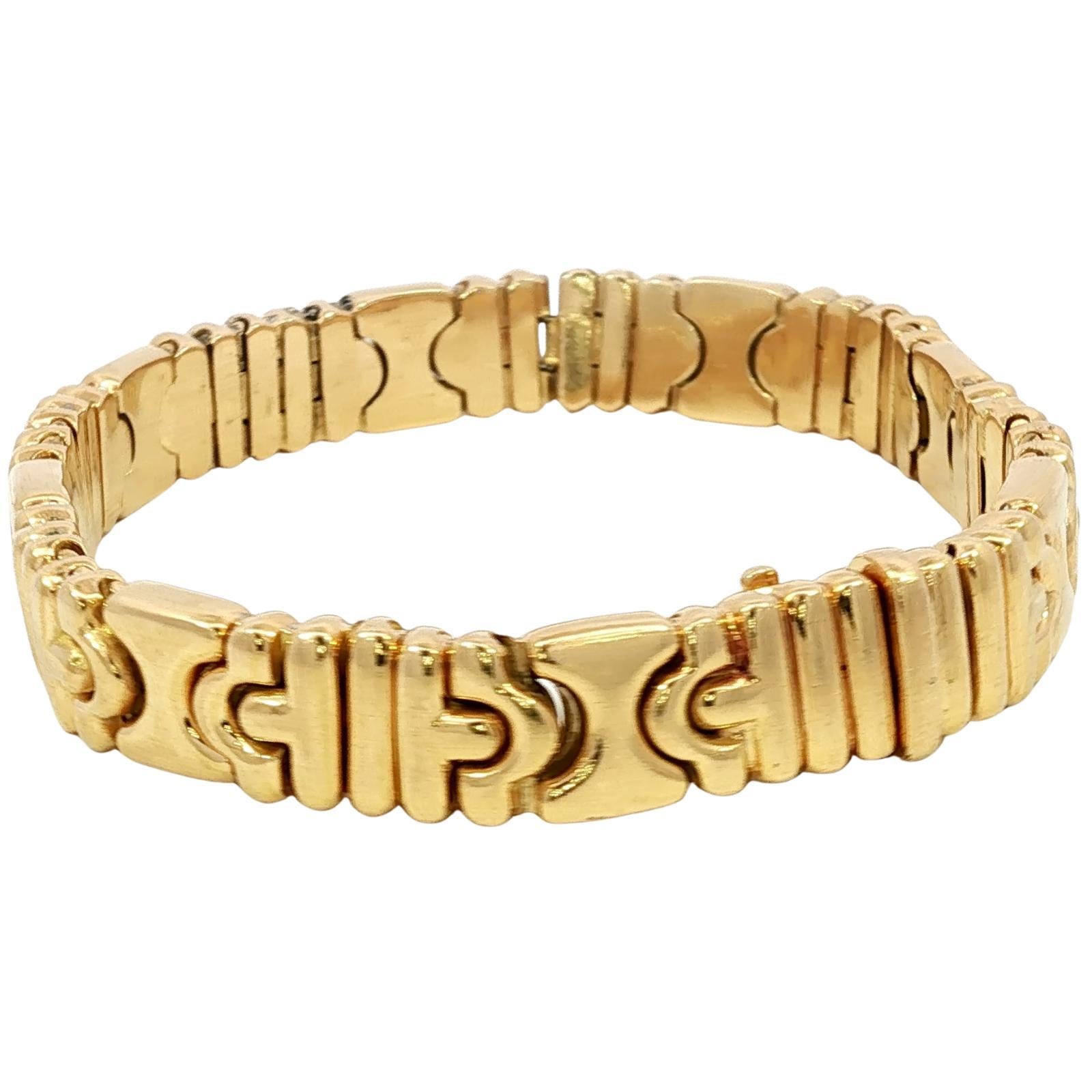 Bracciale Bulgari Parentesi in oro giallo 18 carati vintage anni '70 lunghezza 7 in vendita 7