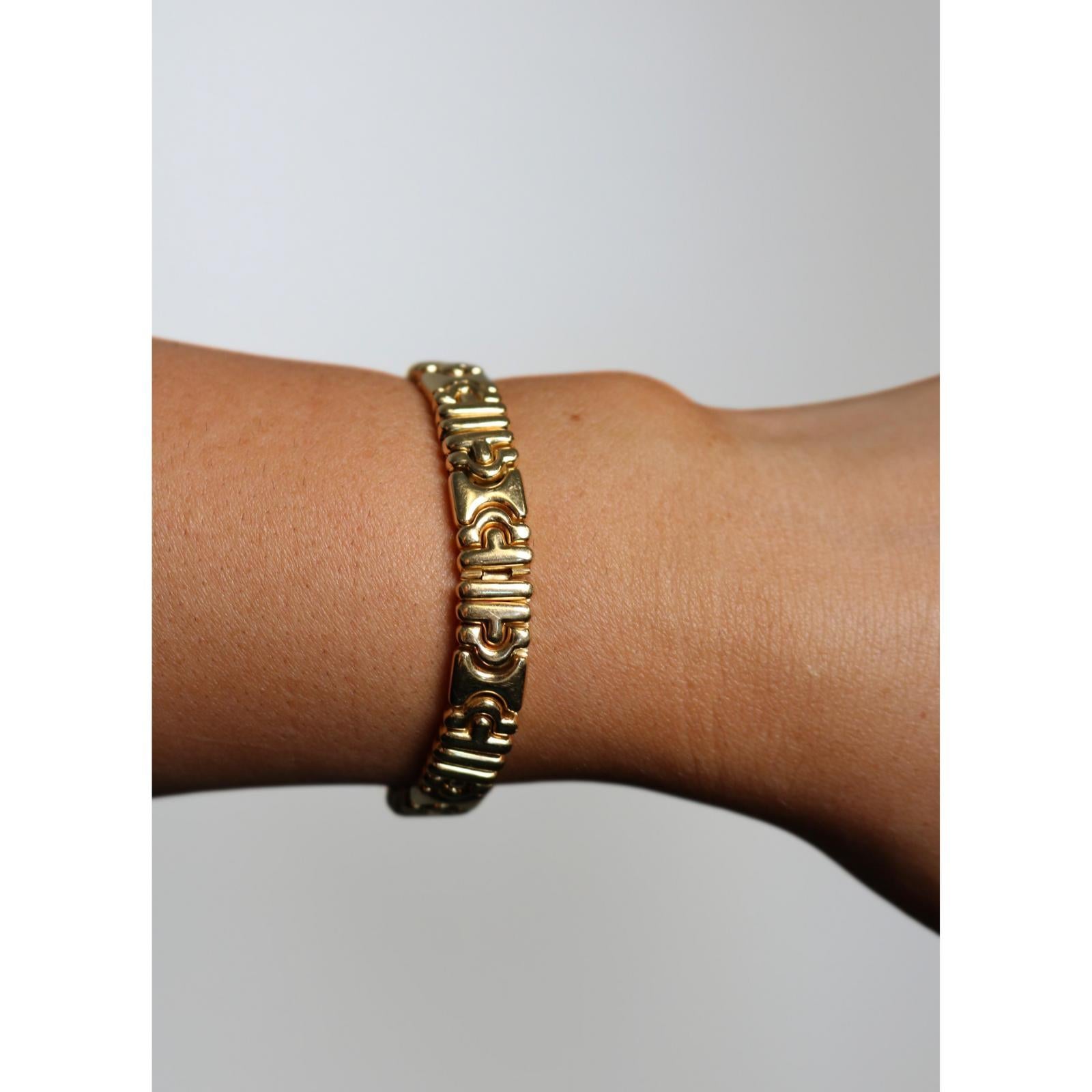 Bracciale Bulgari Parentesi in oro giallo 18 carati vintage anni '70 lunghezza 7 in vendita 12