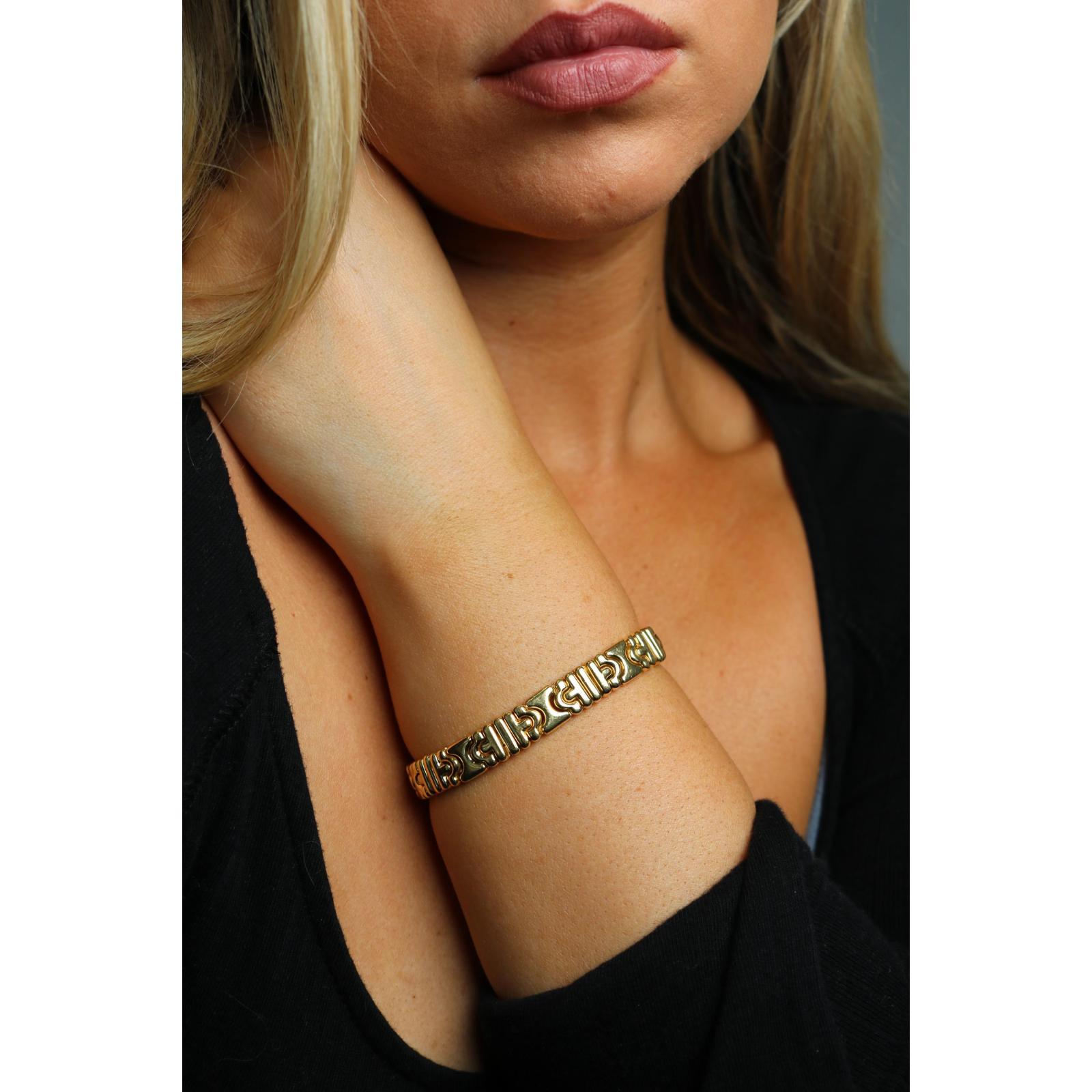 Bracciale Bulgari Parentesi in oro giallo 18 carati vintage anni '70 lunghezza 7 in vendita 15
