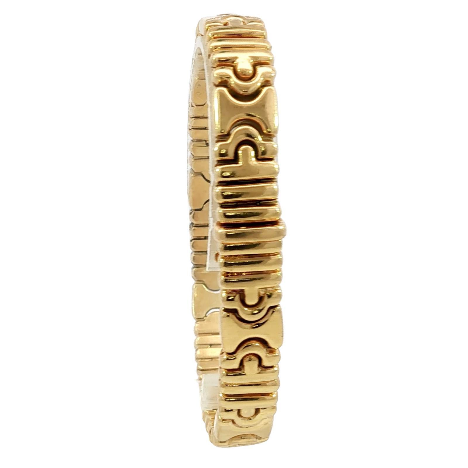 Bracciale Bulgari Parentesi in oro giallo 18 carati vintage anni '70 lunghezza 7 in vendita 2