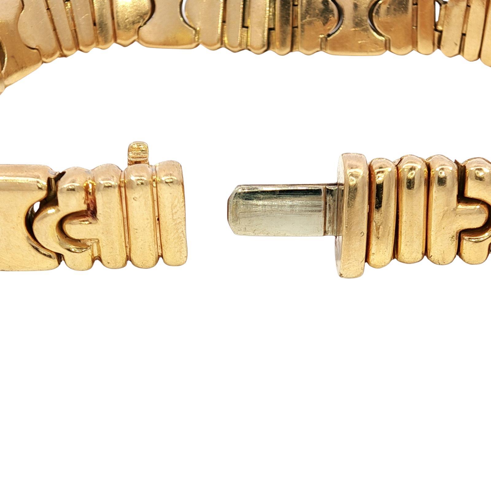 Bracciale Bulgari Parentesi in oro giallo 18 carati vintage anni '70 lunghezza 7 in vendita 4