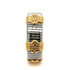 Bulgari 'Parentesi' Bracelet in 18 Karat Yellow Gold & Stainless Steel