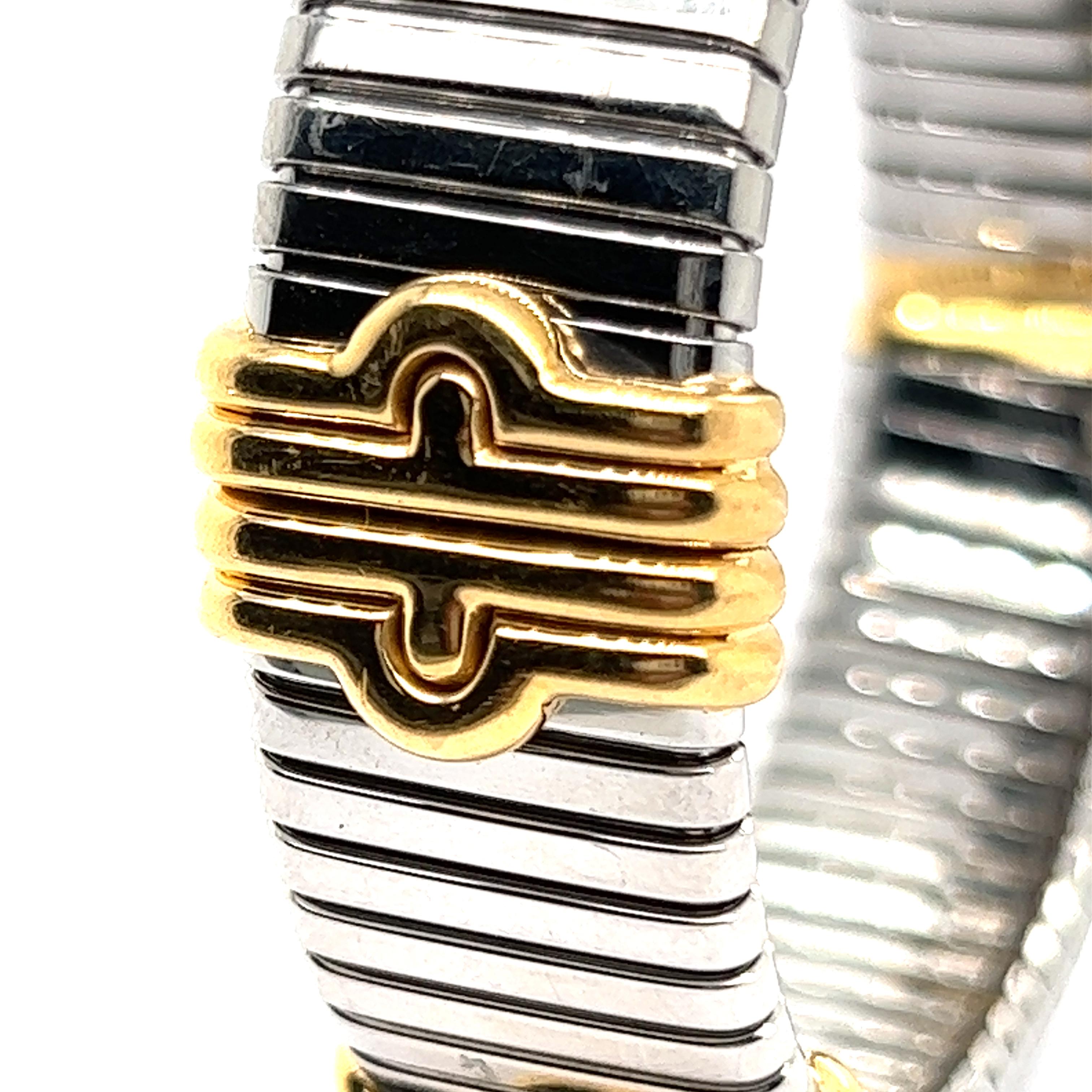 Contemporary Bulgari 'Parentesi' Bracelet in 18 Karat Yellow Gold & Stainless Steel