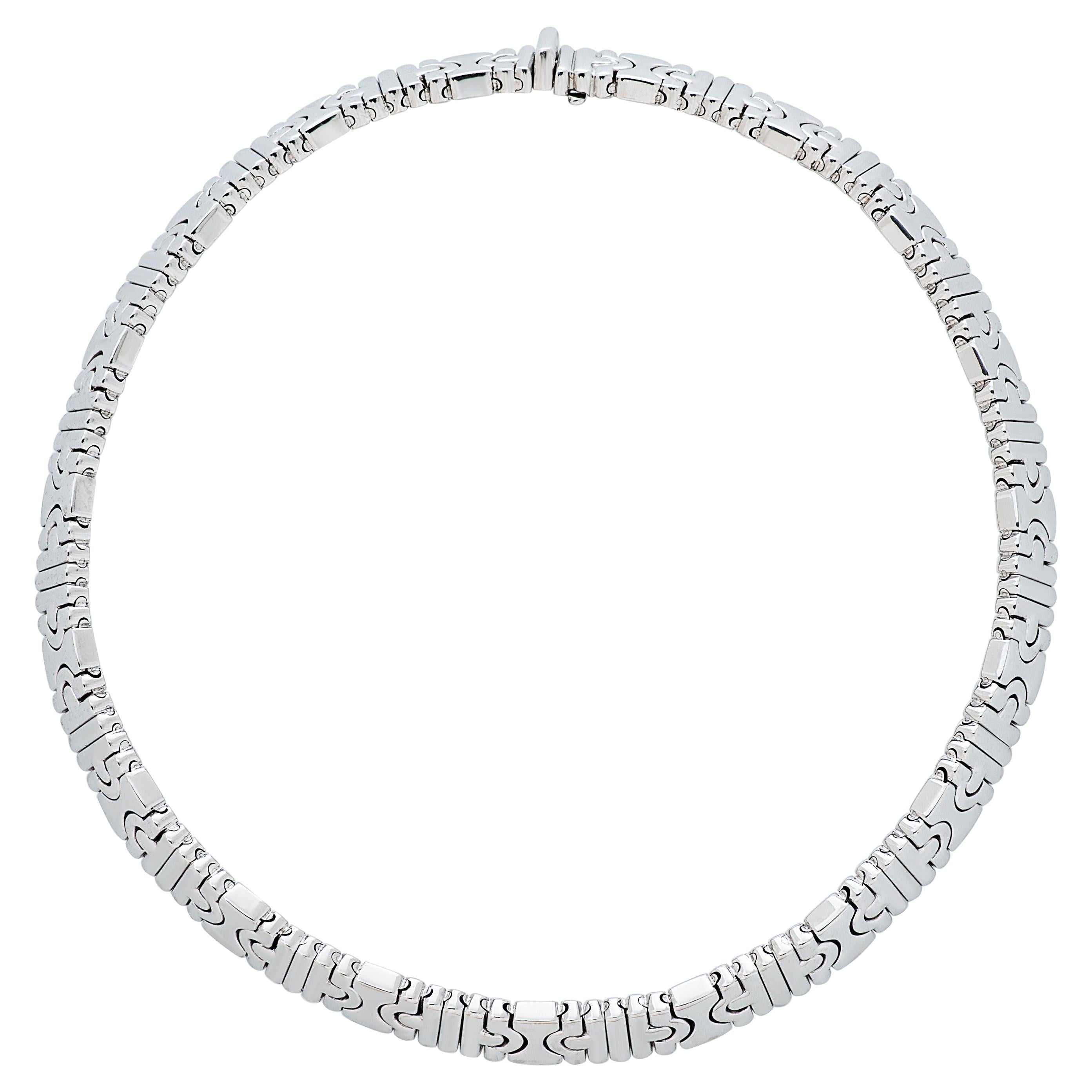 Bulgari Parentesi Collection Collar Necklace in 18k White Gold