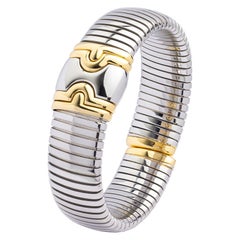 Bulgari 'Parentesi' Cuff in 18 Karat Gold & Stainless Steel