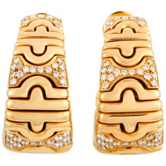 Bulgari Parentesi Diamond 18 Karat Yellow Gold Clip-On Earrings