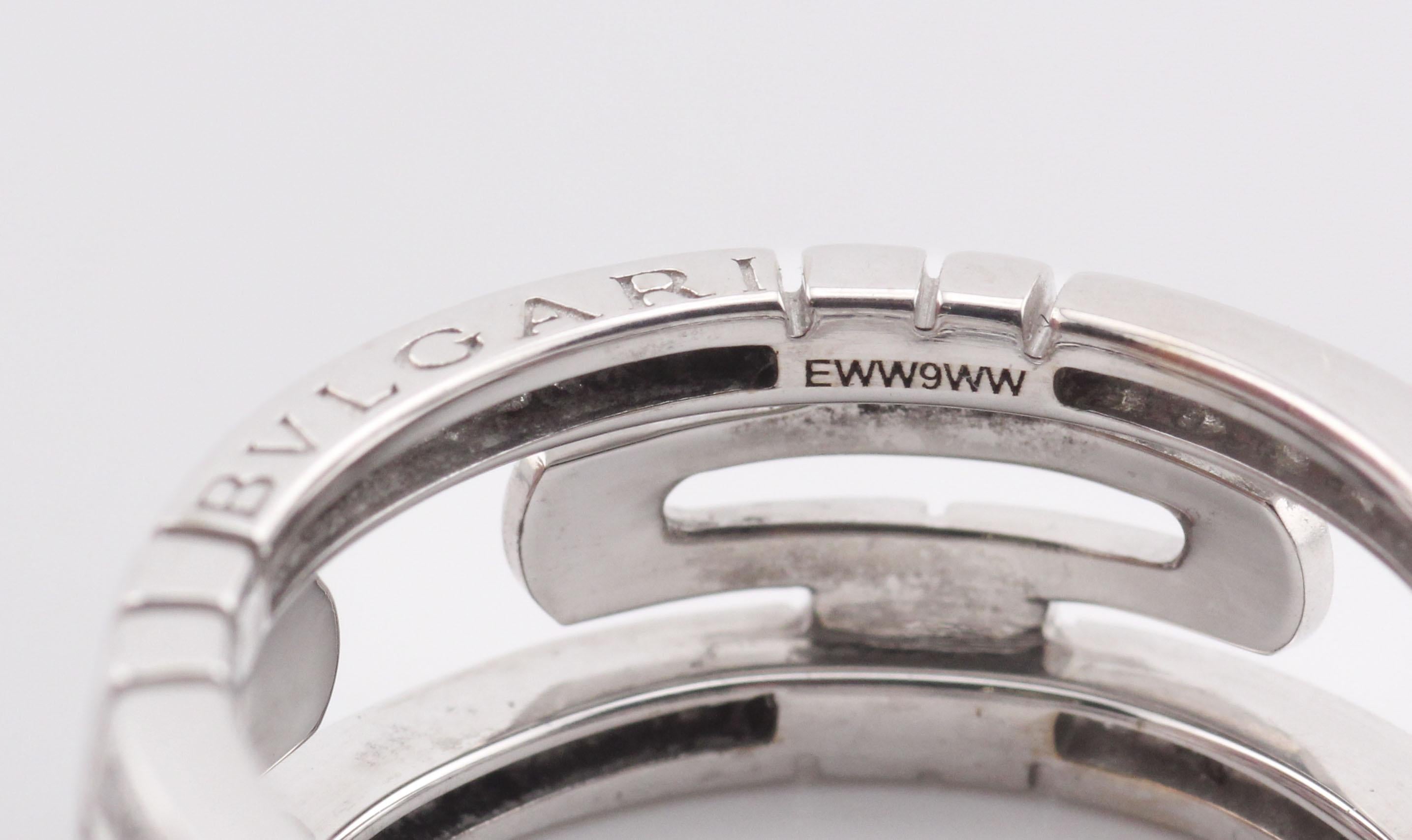 Bulgari Parentesi Diamond 18k White Gold Band Ring Size 5.5 en vente 2