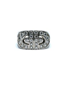 Bulgari Parentesi Diamond and 18 Karat White Gold Ring