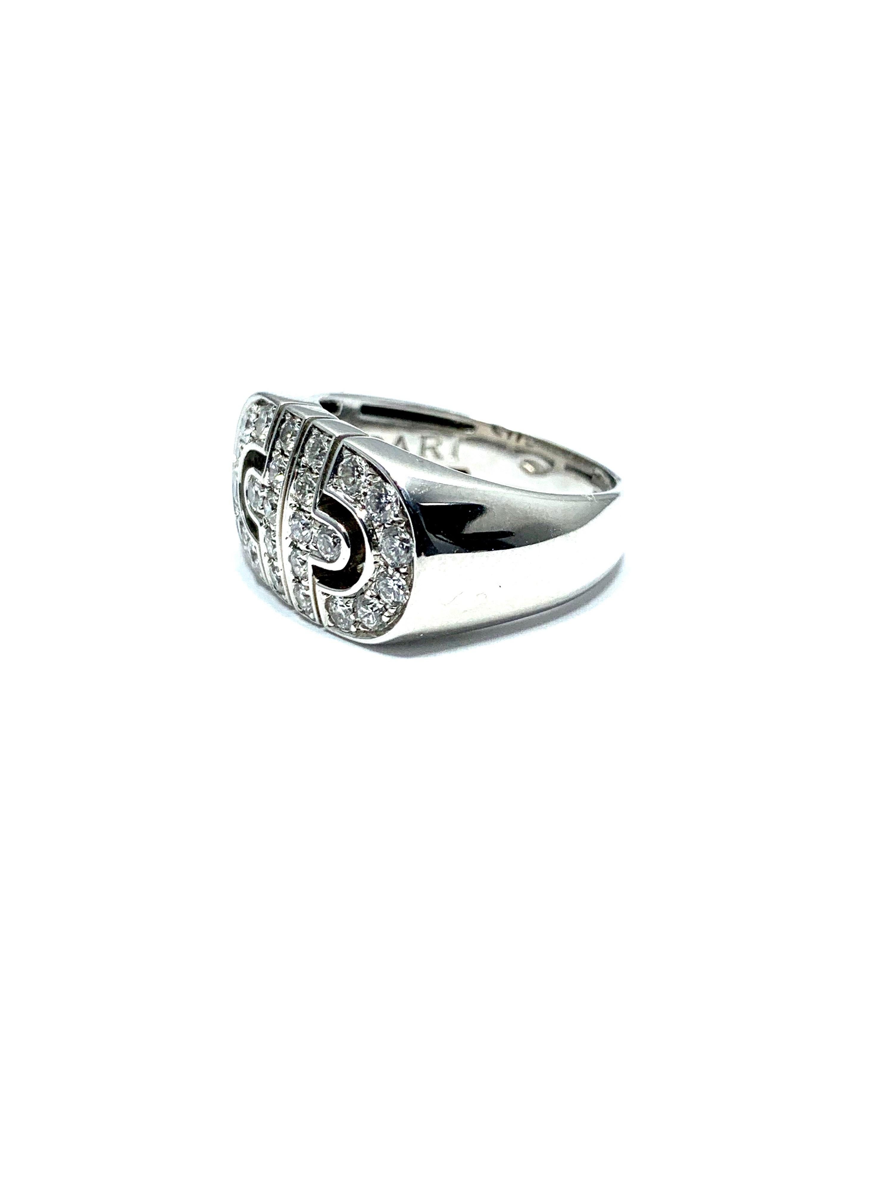 Modern Bulgari Parentesi Diamond and 18 Karat White Gold Ring
