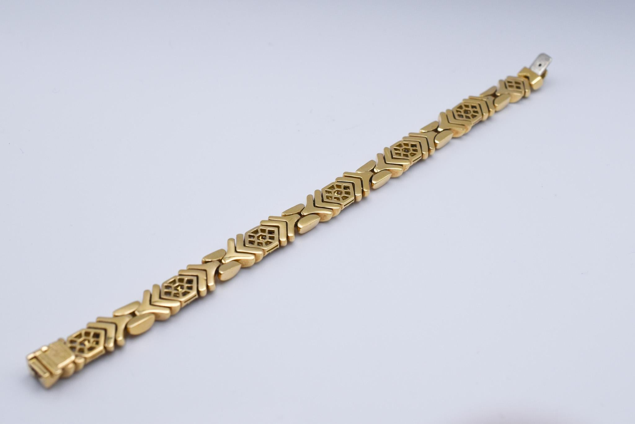 Bulgari Parentesi, bracelet en or et diamants, c. 1980 Excellent état - En vente à New York, NY