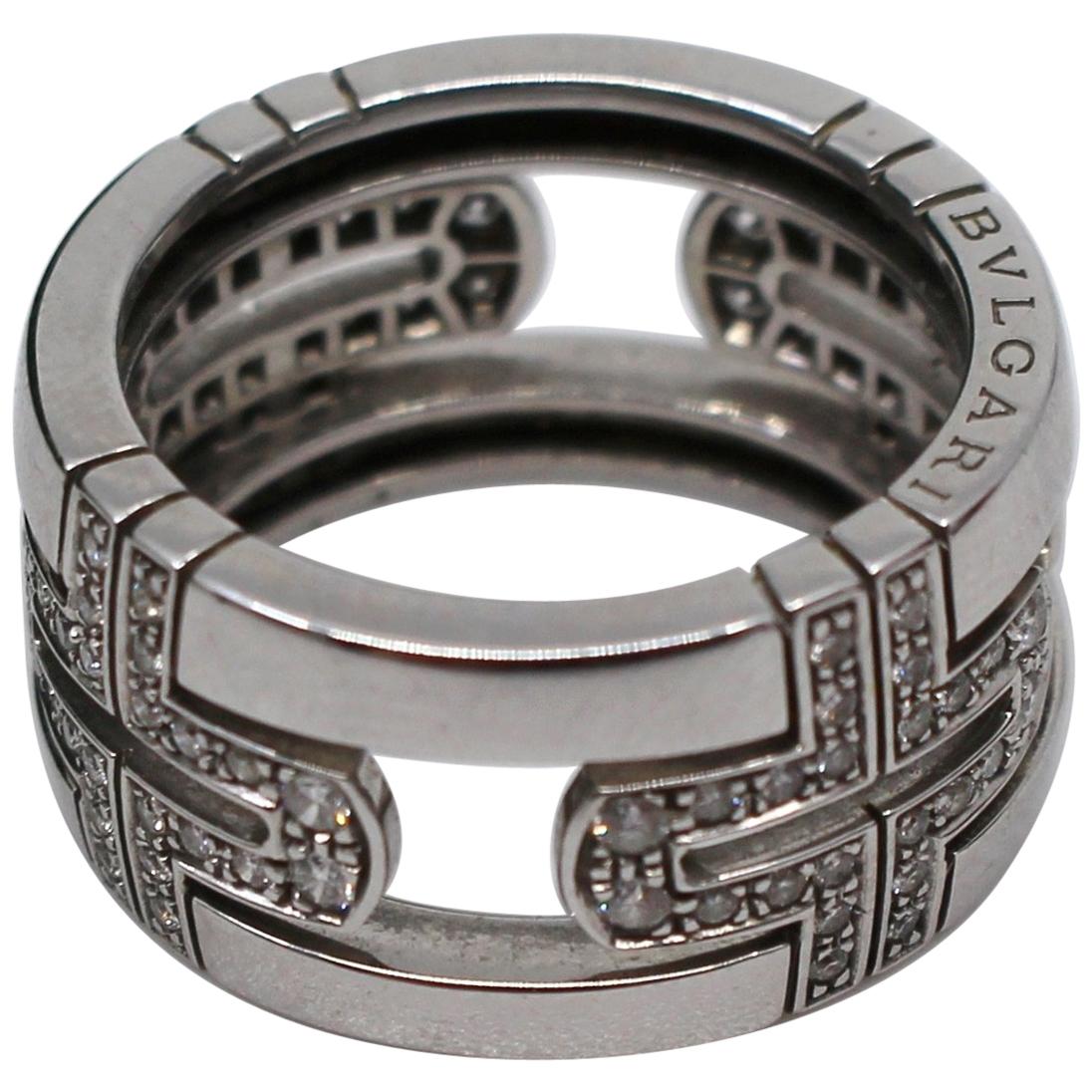 Bulgari Parentesi Diamond Band Ring For Sale