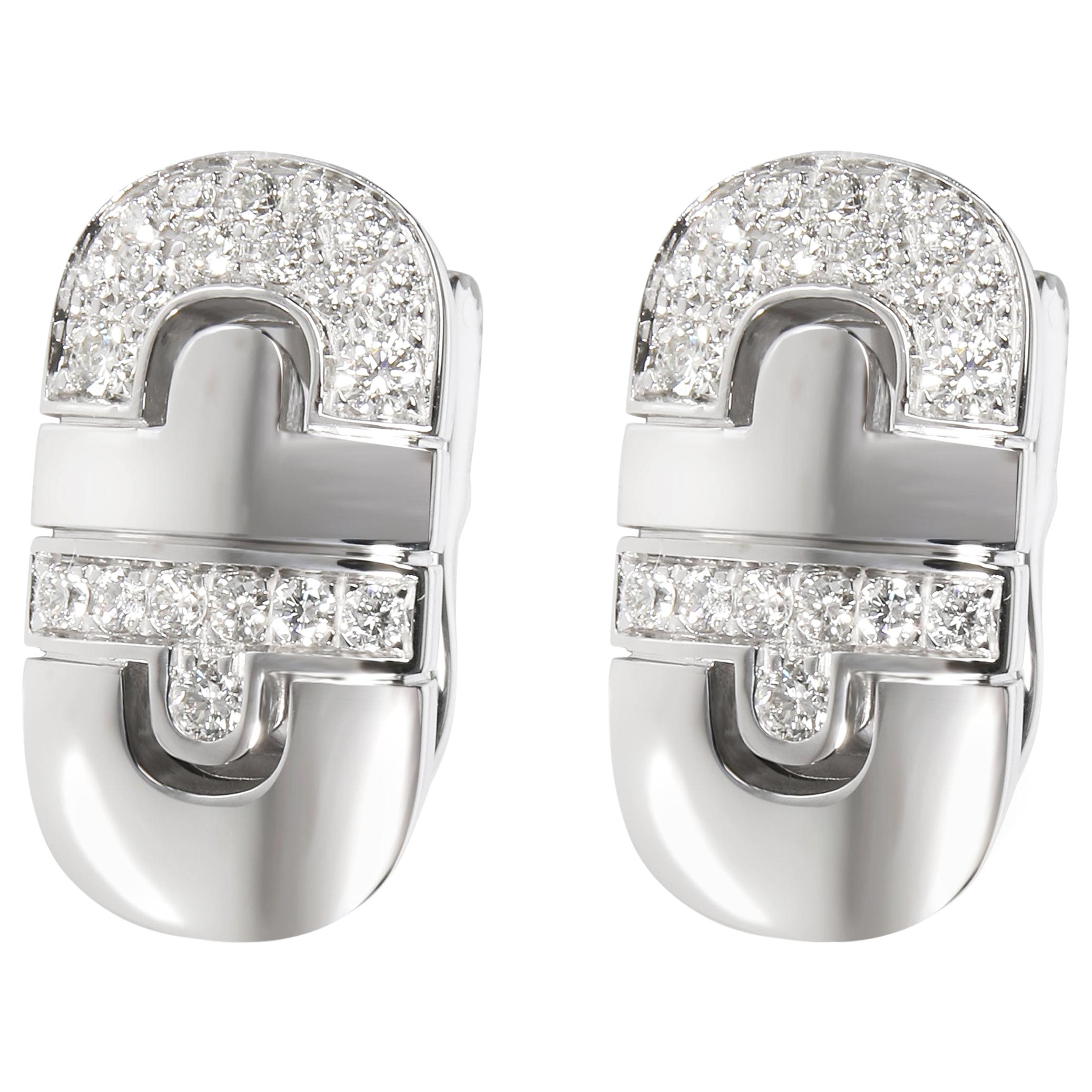 Bulgari Parentesi Diamond Earrings in 18 Karat White Gold 0.75 Carat