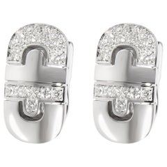 Bulgari Parentesi Diamond Earrings in 18 Karat White Gold 0.75 Carat