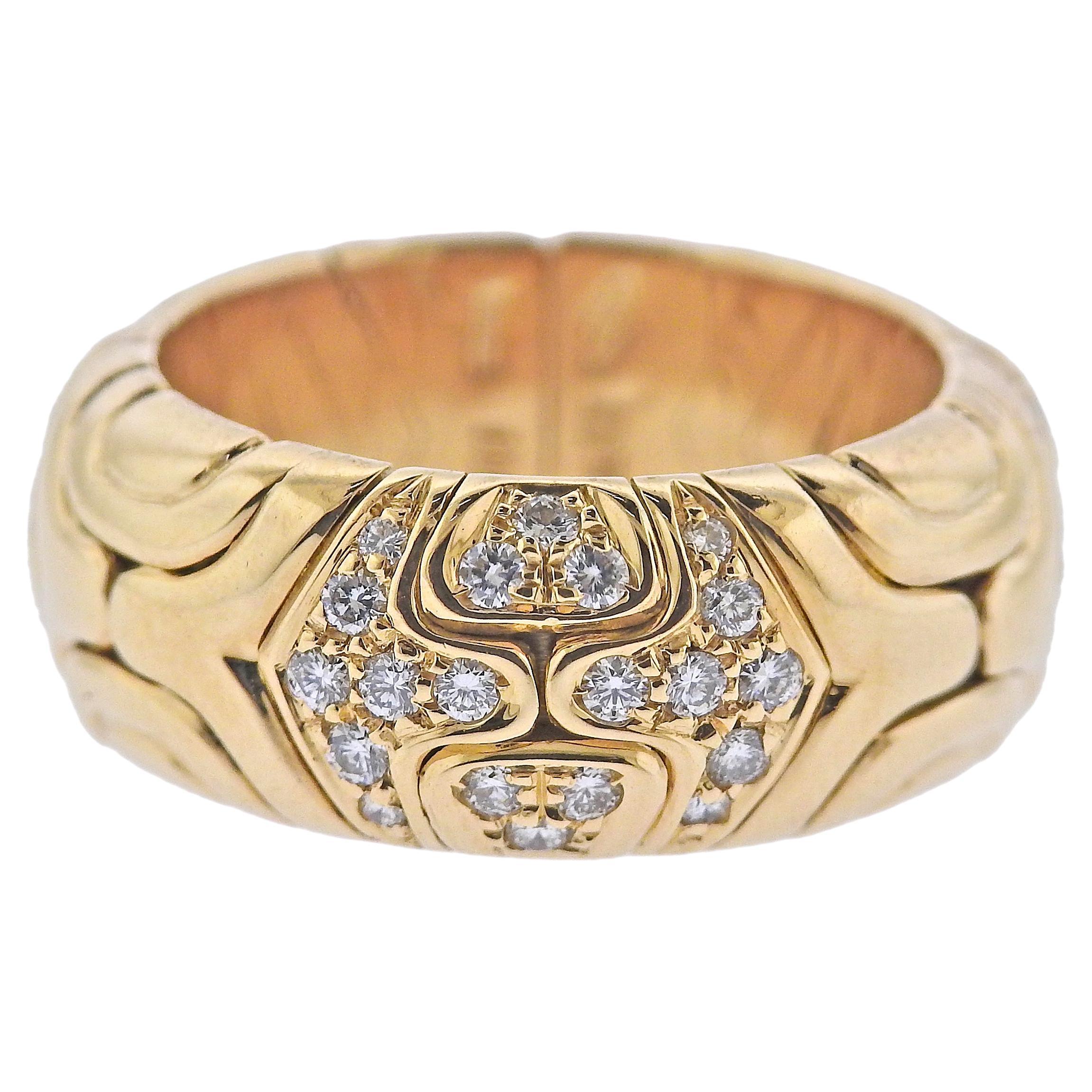 Bulgari Parentesi Diamond Gold Band Ring