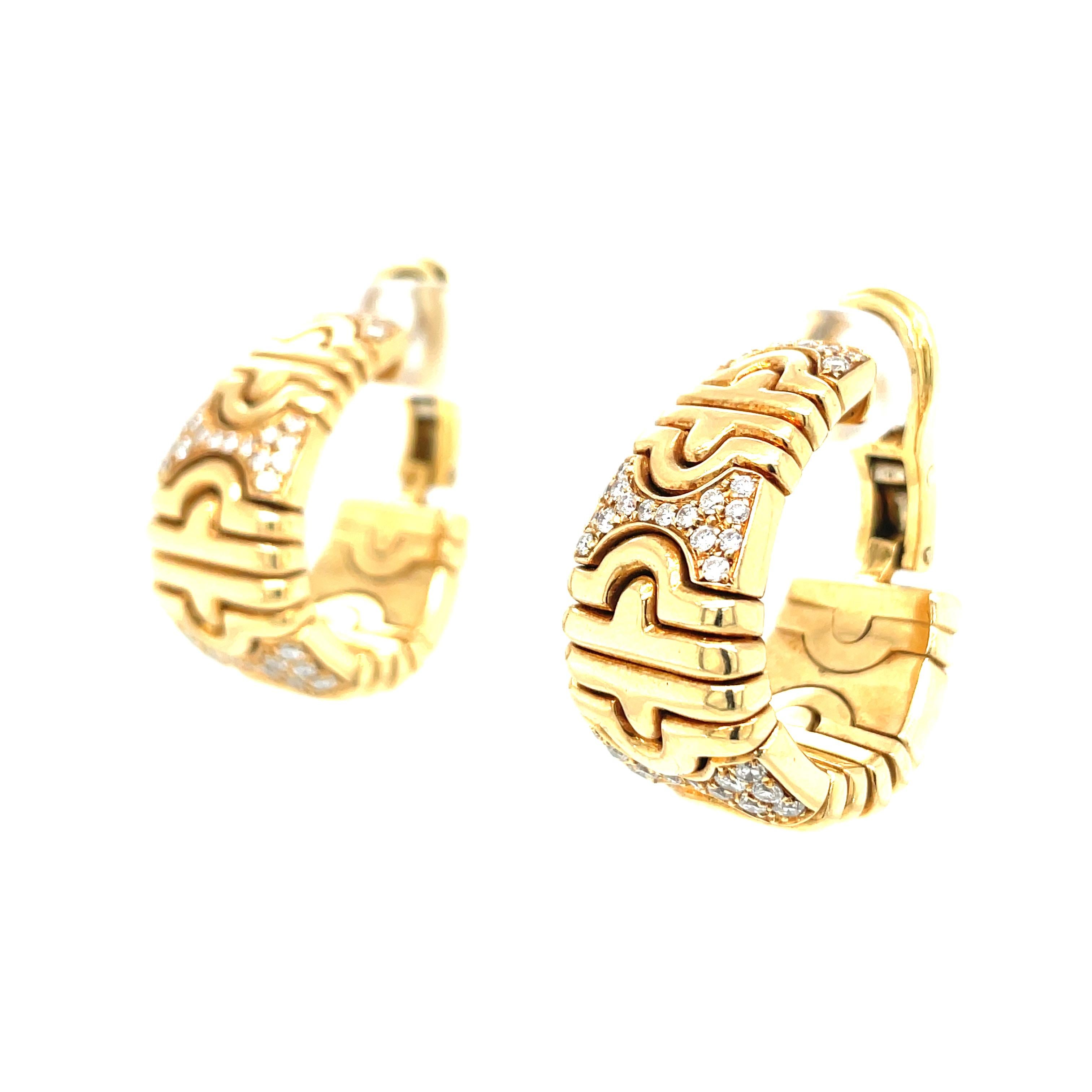 Bulgari Parentesi Diamond Gold Earrings 1