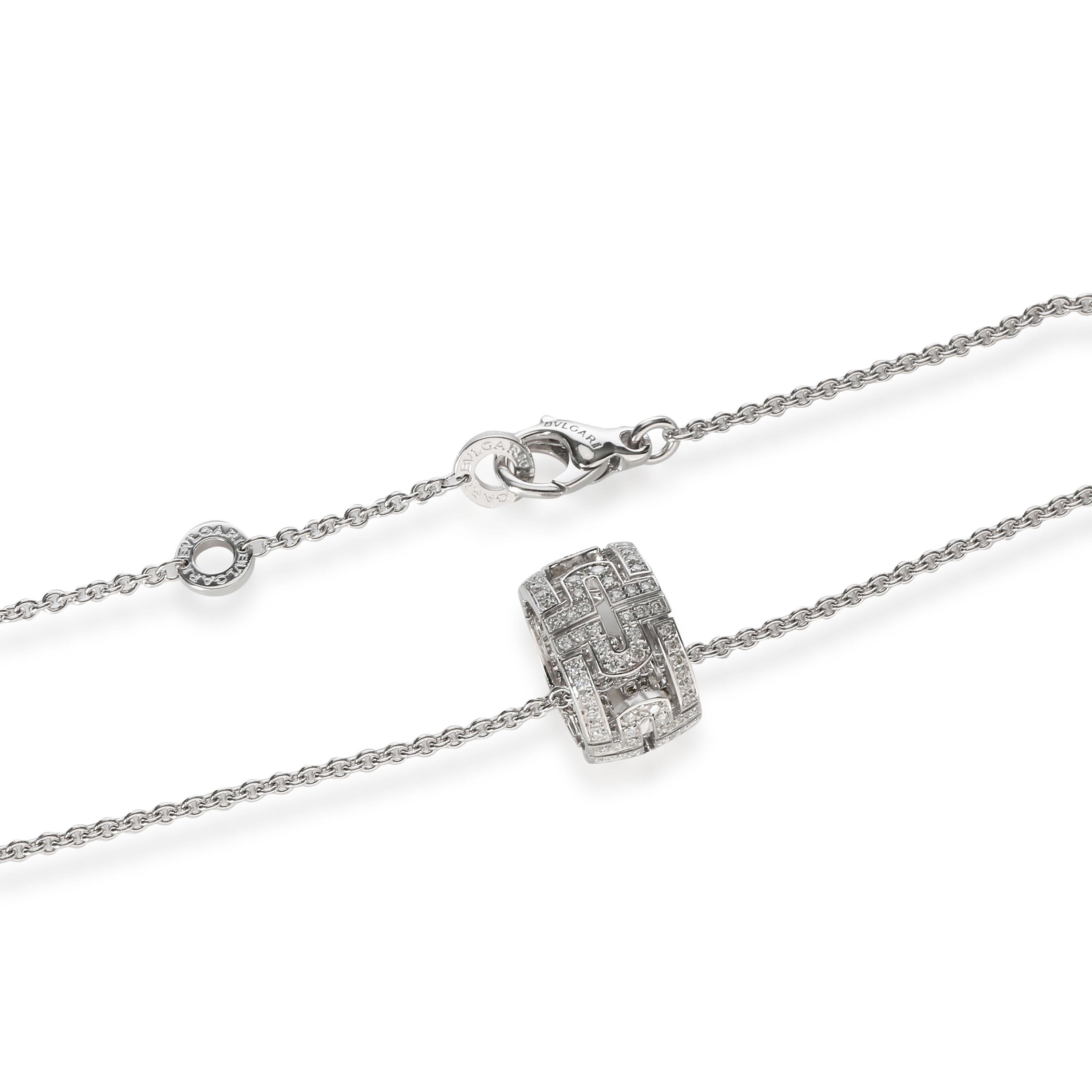 Bulgari Parentesi Diamond Necklace in 18 Karat White Gold 0.65 Carat In Excellent Condition In New York, NY