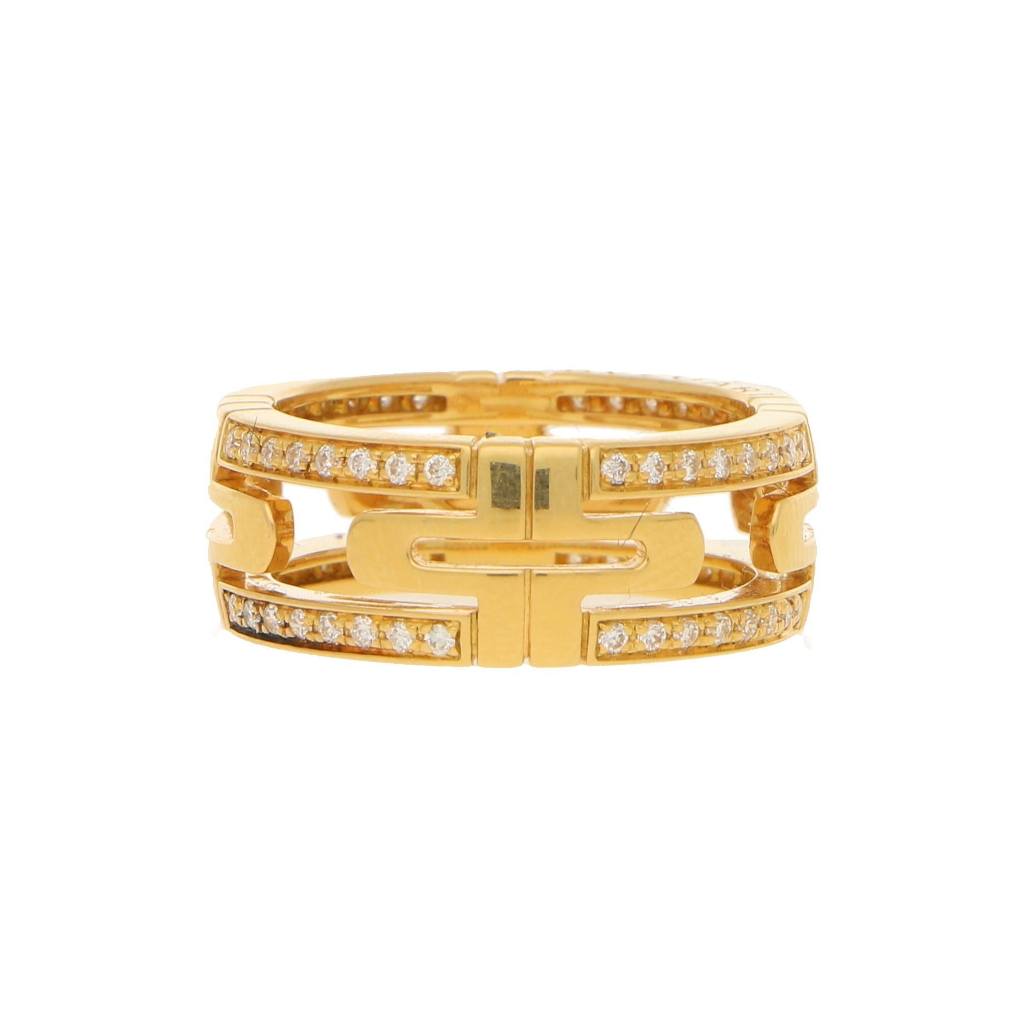 Contemporary Bvlgari Parentesi Diamond Eternity Ring in 18K Yellow Gold