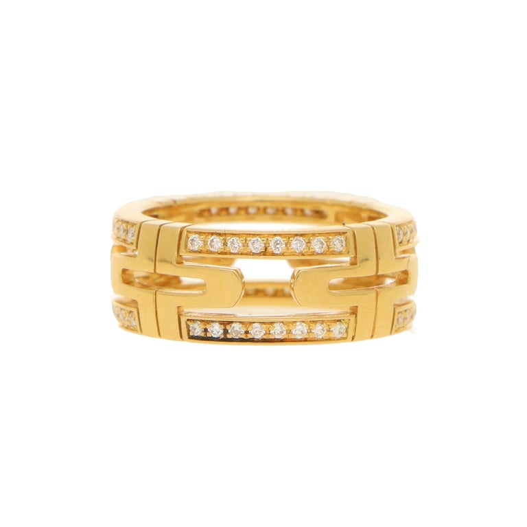 Bvlgari Parentesi Diamond Eternity Ring in 18K Yellow Gold at 1stDibs ...